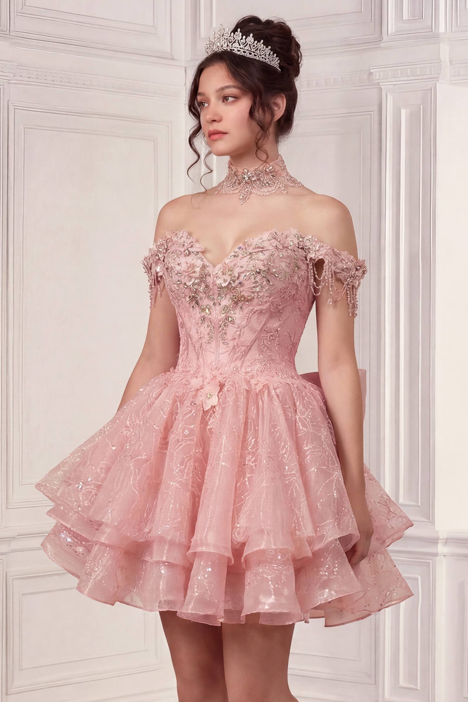 Ladivine 15742 Off the Shoulder Poofy Quinceanera Ball Gown DestGlow