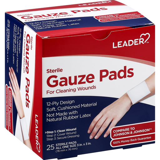 Leader Gauze Pads, Sterile, All One Size by Pasteur Pharmacy