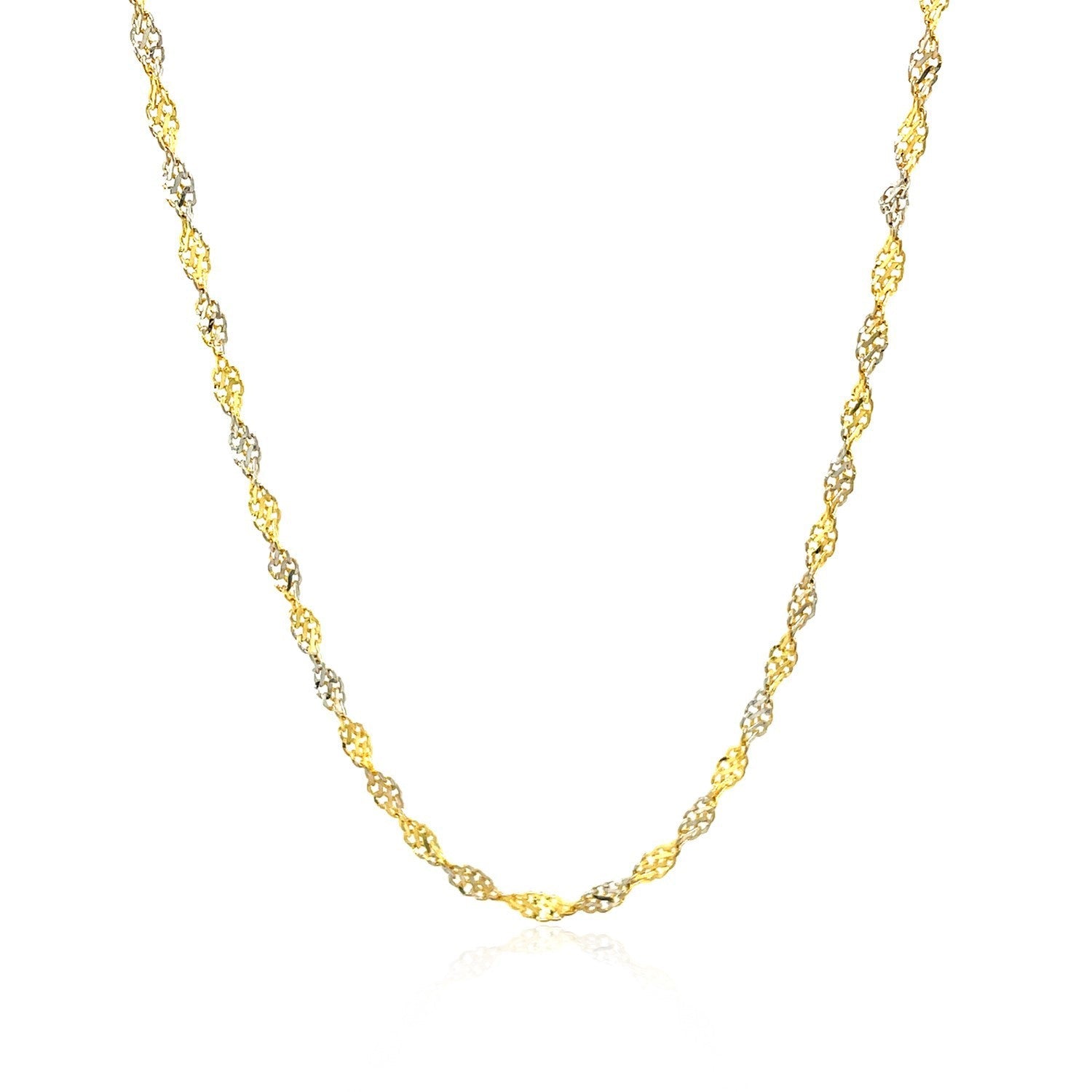 2.0mm 14k Two-Tone Gold Singapore Chain by Bids.com