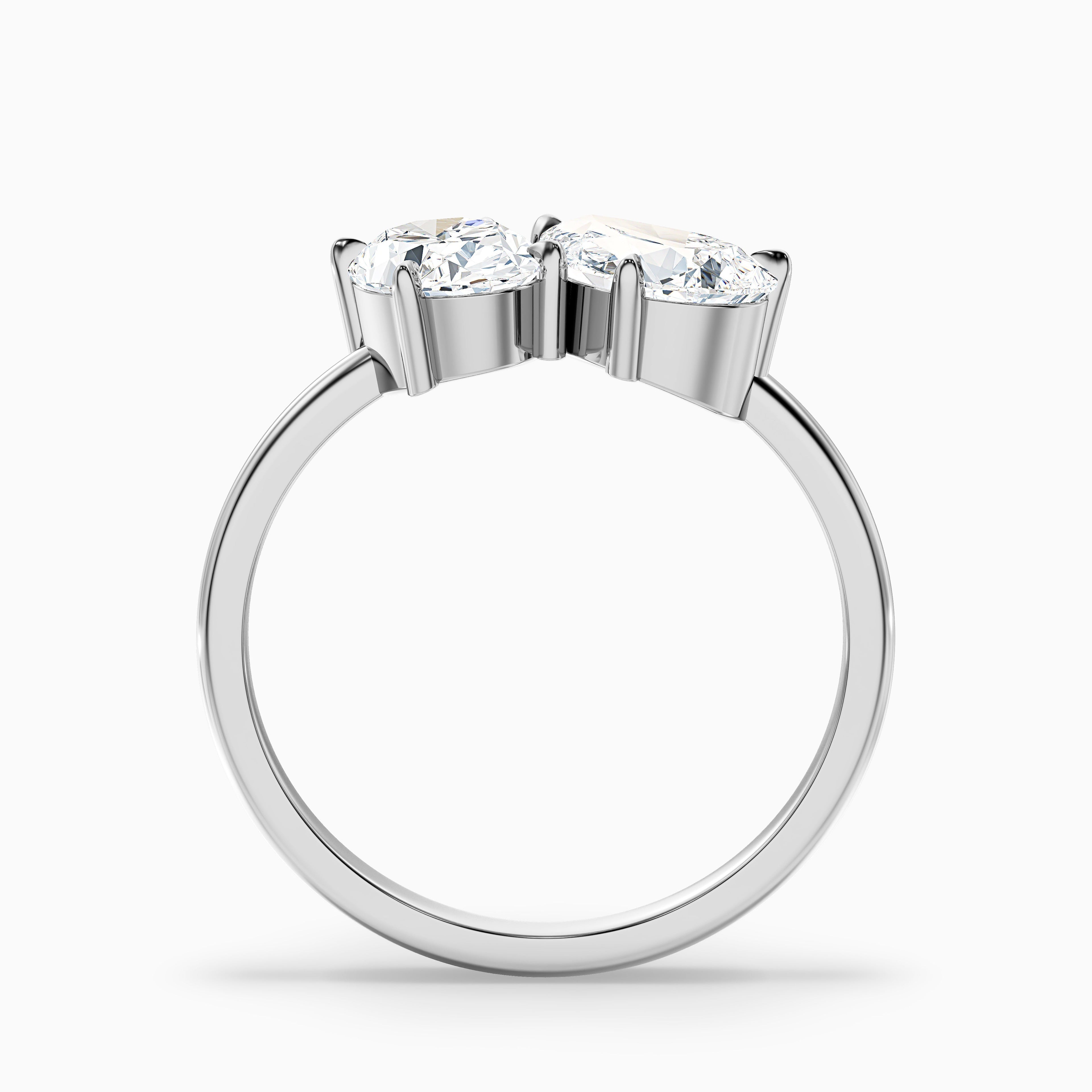Heidi Toi Et Moi Ring in 10k Yellow Gold With Oval and Pear Two Stone Lab Grown Diamond (1.5 Ct. Tw.)