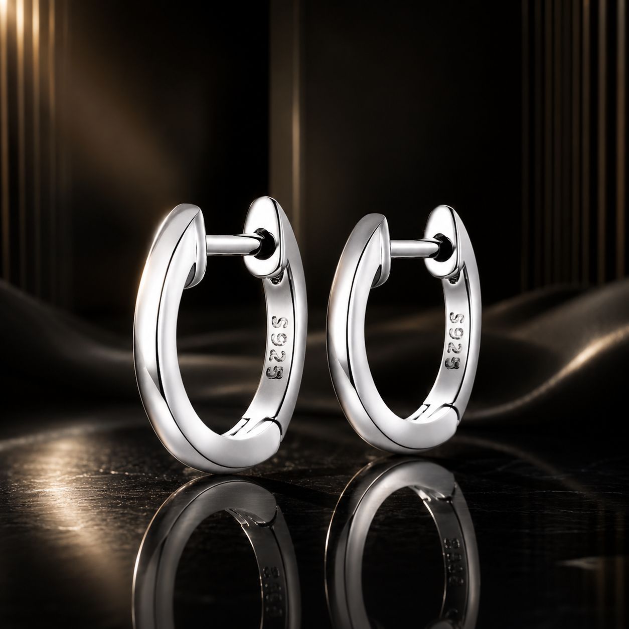 925 Sterling Silver Plated Black Gold Earrings for Women DestGlow