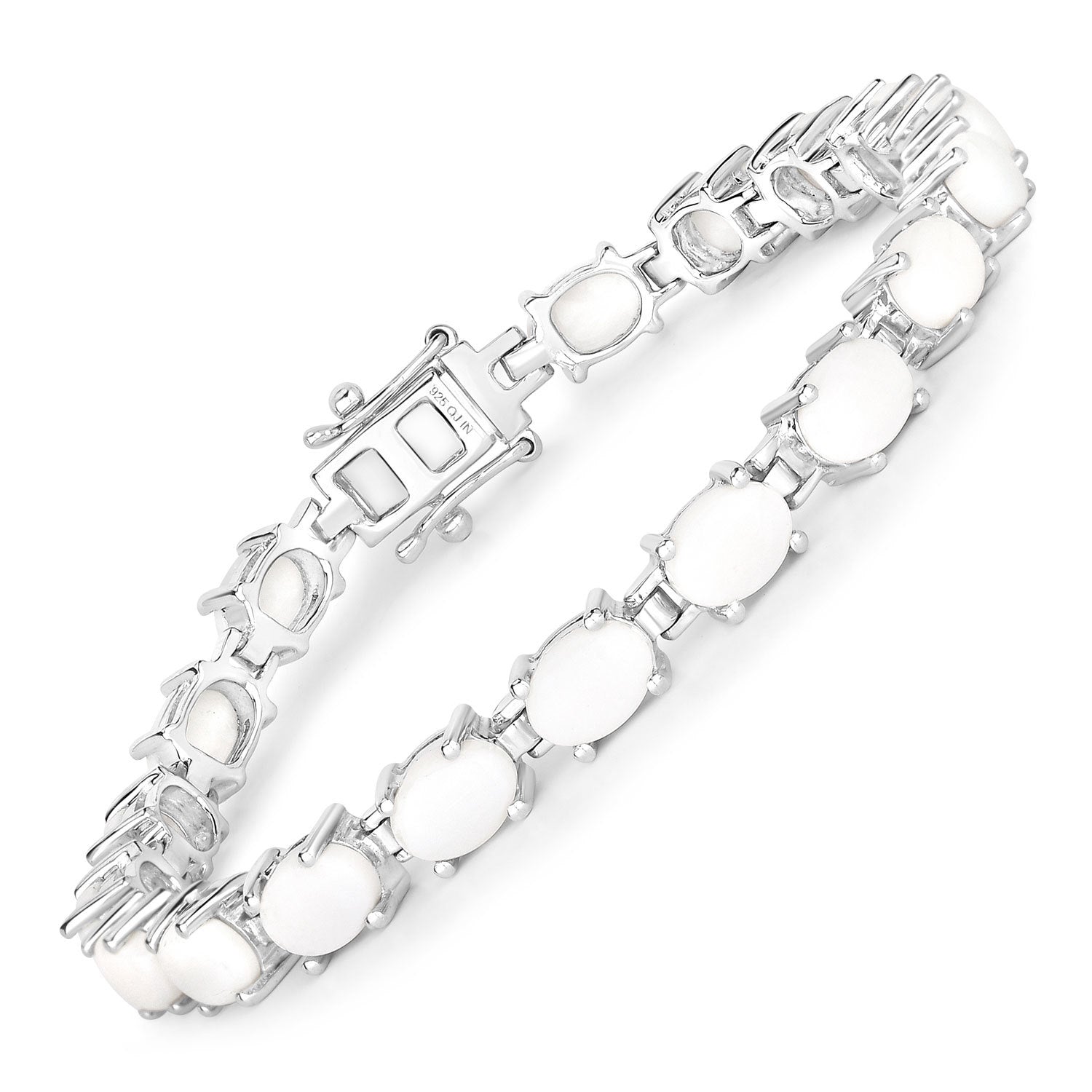 10.26 Carat Genuine Opal .925 Sterling Silver Bracelet by Bids.com