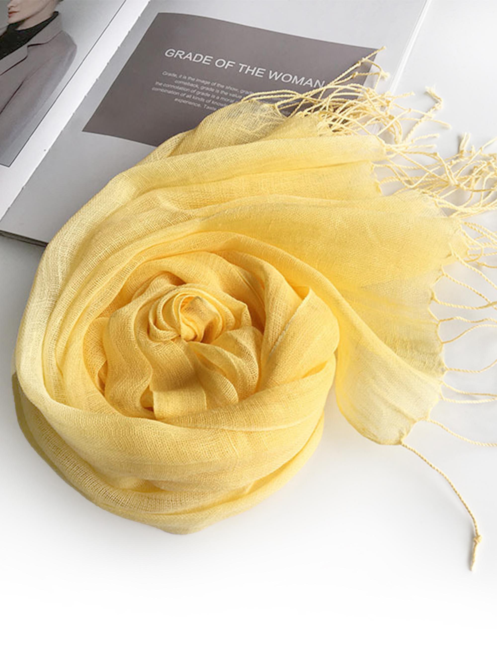 100% Linen Lightweight Solid Color Scarf BIANCA DestGlow