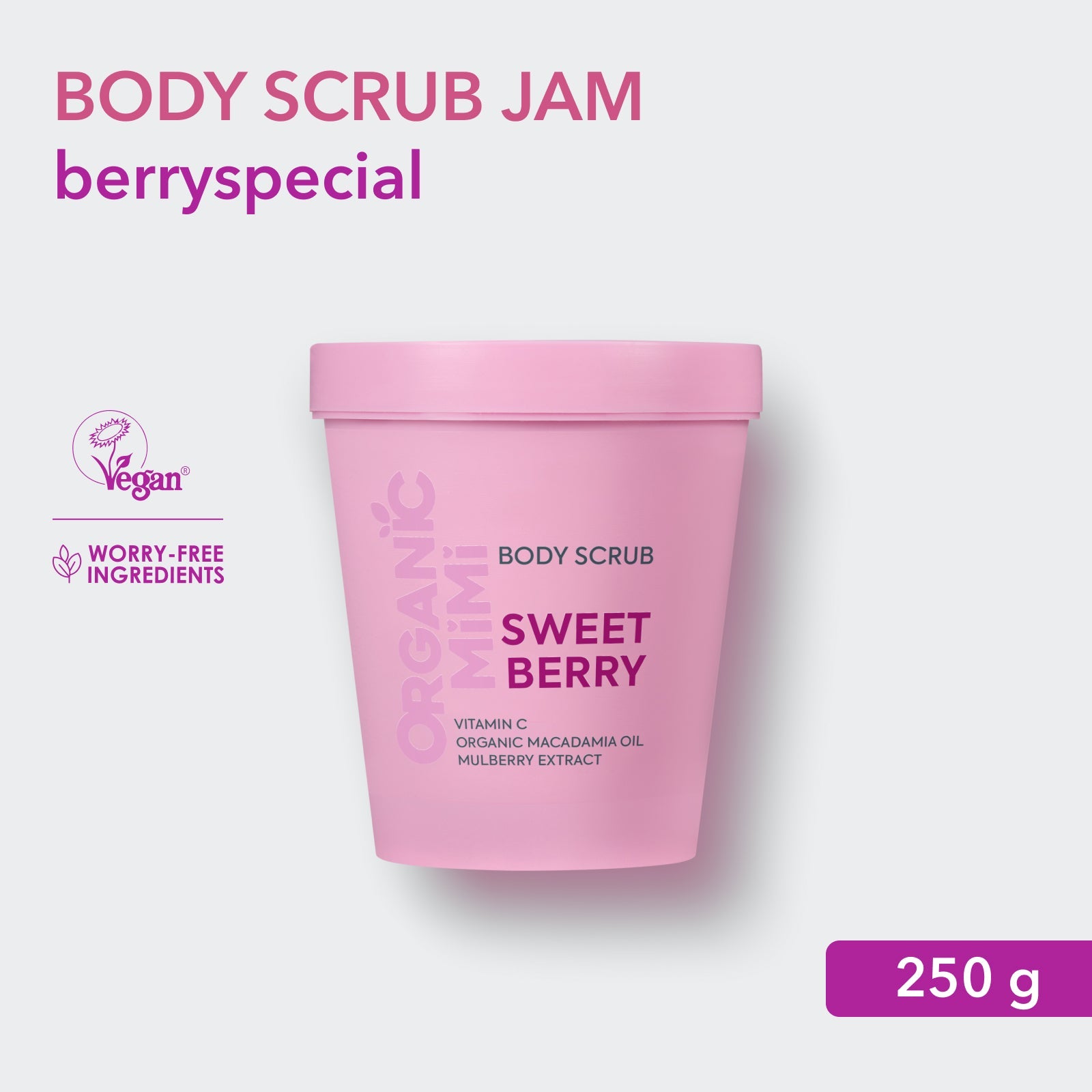 ORGANIC MIMI, BODY SCRUB SWEET BERRY, 250 g by Damask Rose