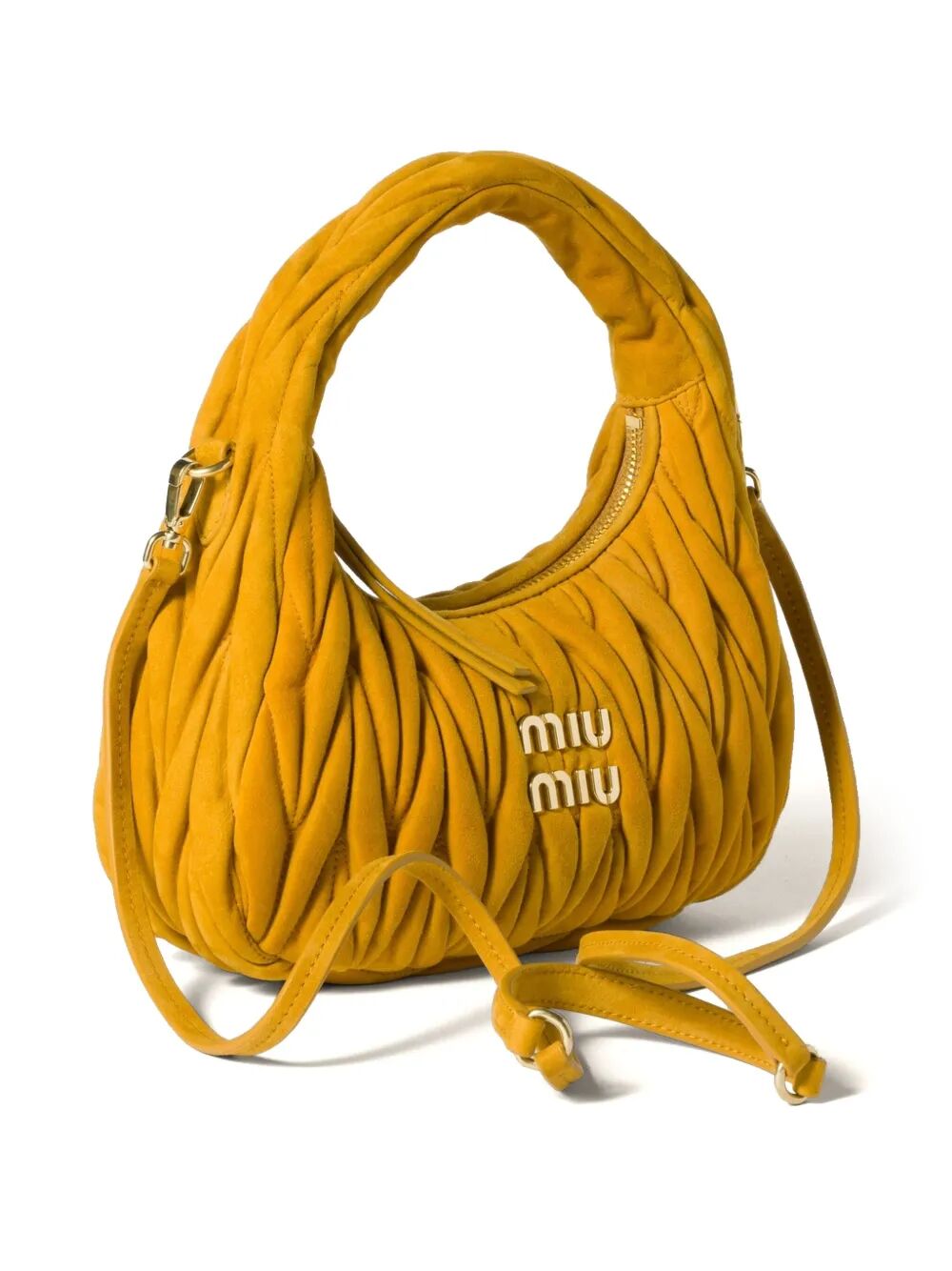 Miu Miu Women Small Wander Matelassé Suede Bag by Luosophy
