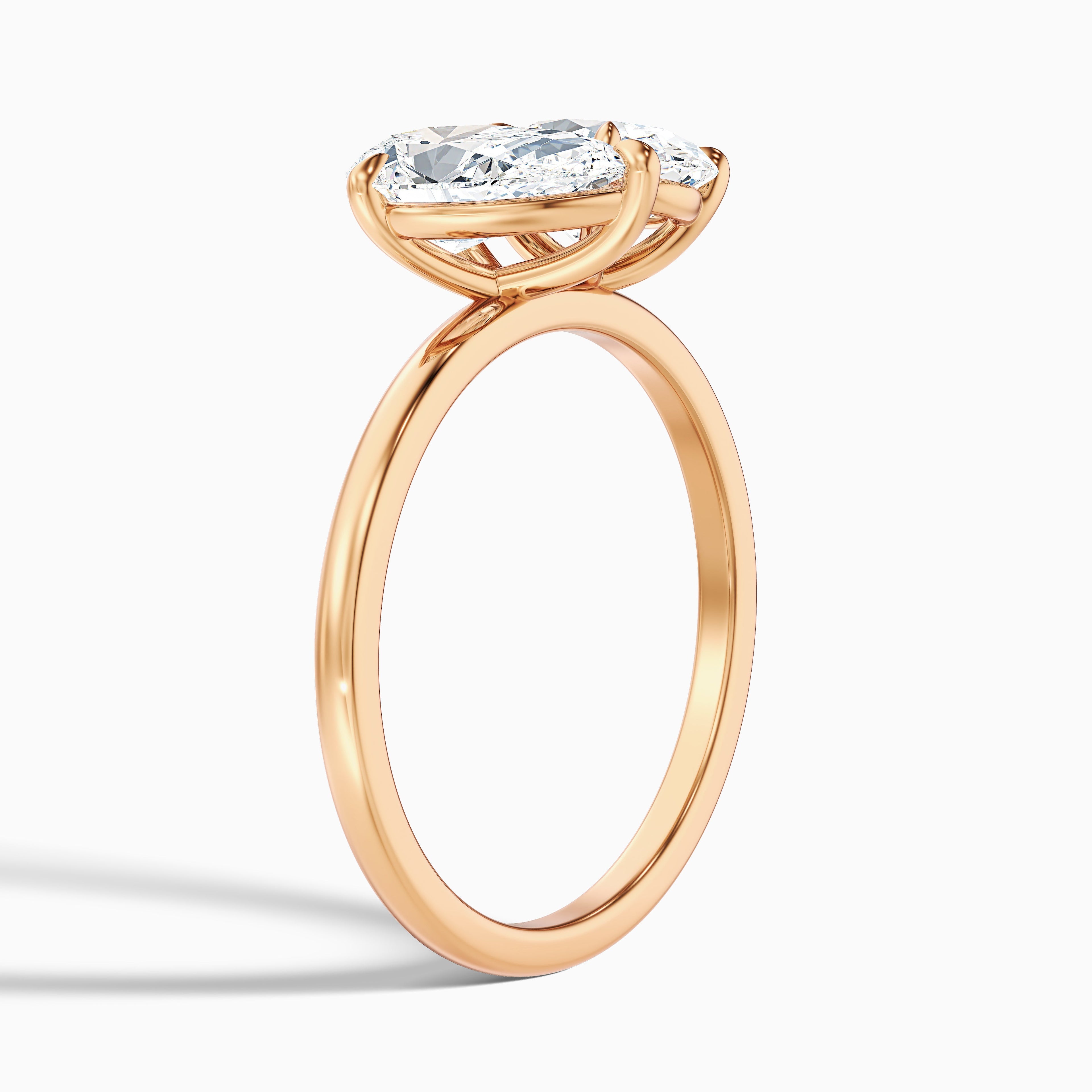 Nancy Toi Et Moi Ring in 10k White Gold With Pear and Oval Two Stone Moissanite Diamond (2 Ct. Tw.)