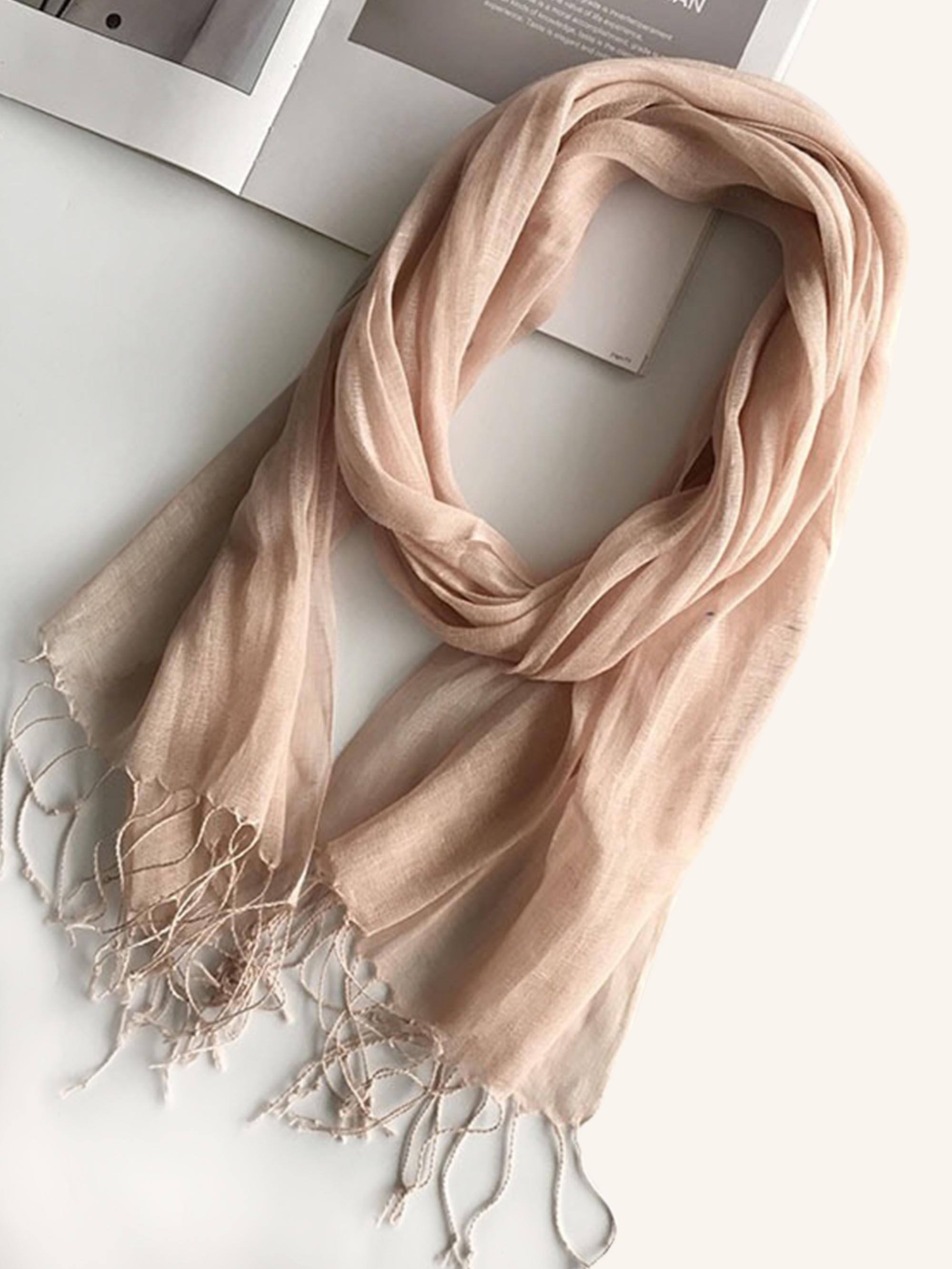 100% Linen Lightweight Solid Color Scarf BIANCA