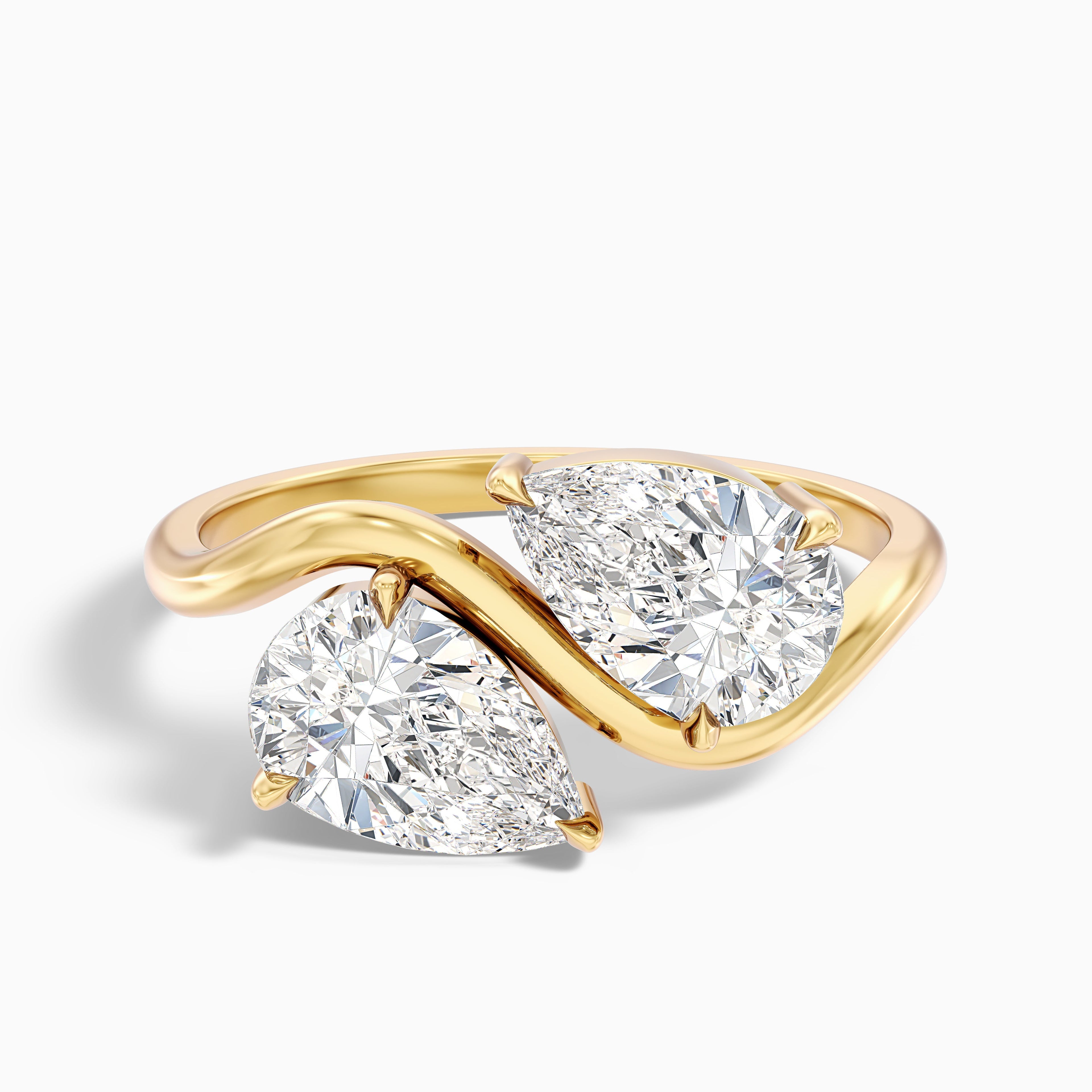 Paula Toi Et Moi Ring in Platinum With Both Pear Two Stone Lab Grown Diamond (2 Ct. Tw.)
