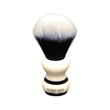 Stirling Soap Co. Synthetic 2-Band Black Stripe Handle Shaving Brush by Pasteur Pharmacy