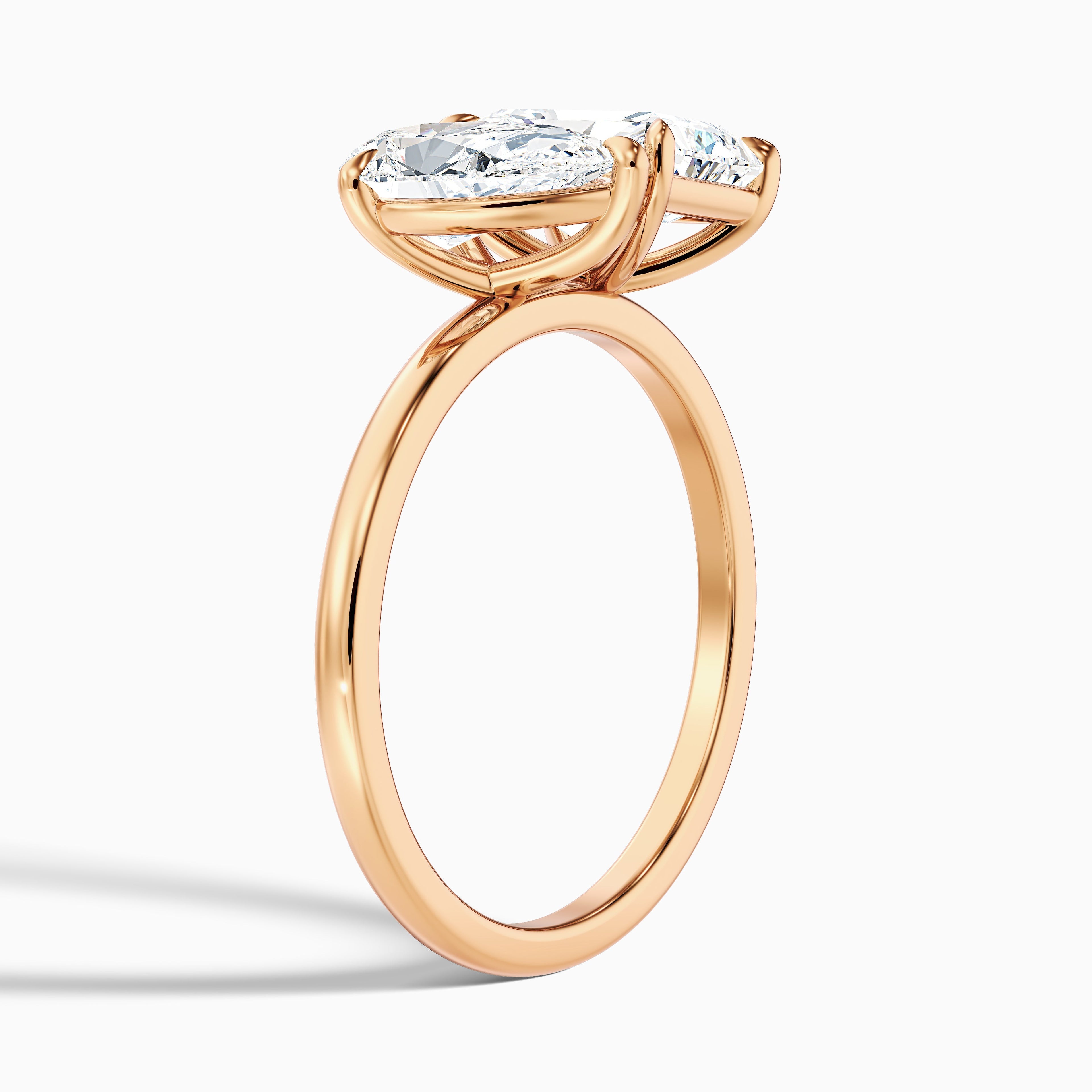 Wendy Toi Et Moi Ring in 14k White Gold With Pear and Radiant Two Stone Moissanite Diamond (4 Ct. Tw.)