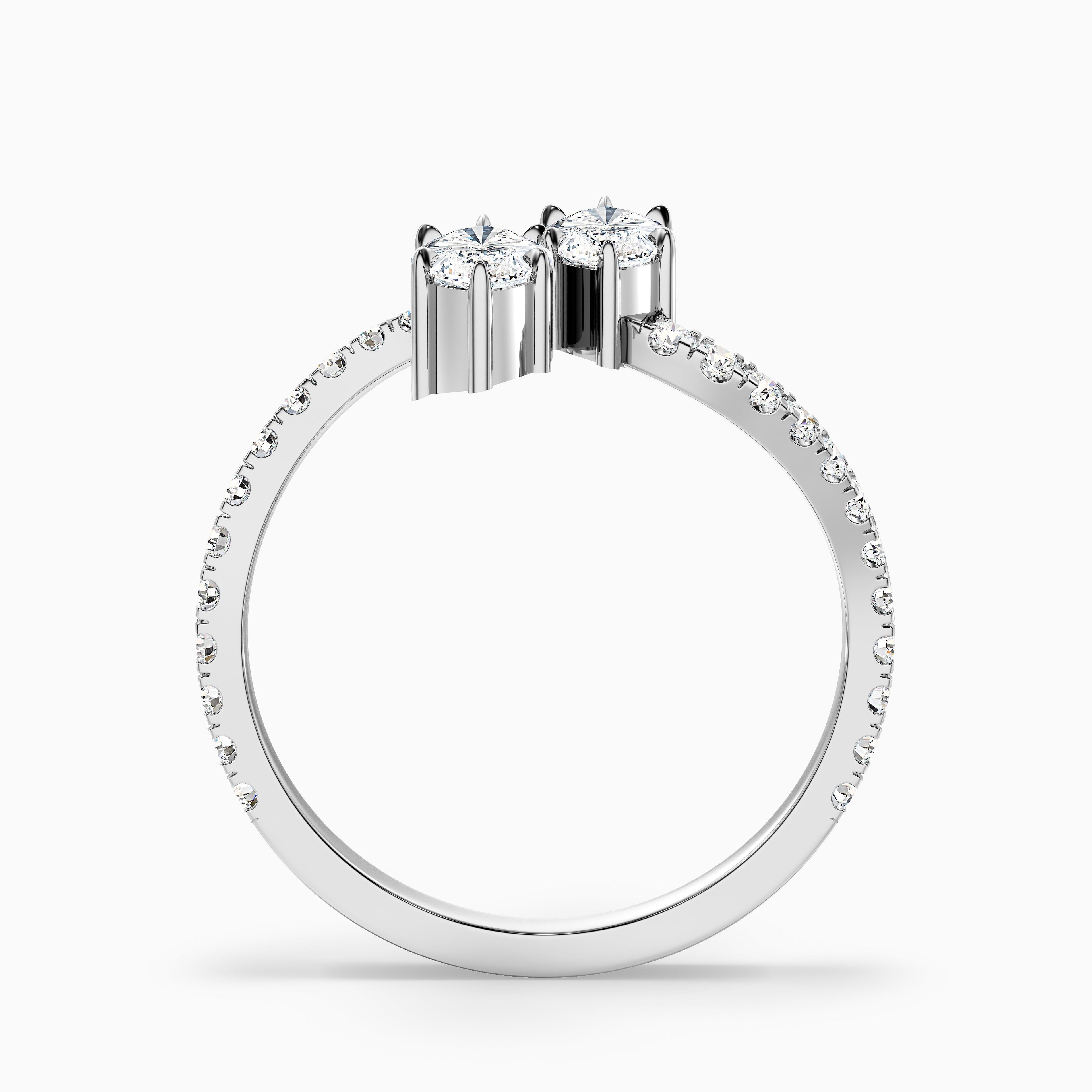 Caren Toi Et Moi Ring in 14k Yellow Gold With Both Marquise Two Stone Moissanite Diamond (4.5 Ct. Tw.)