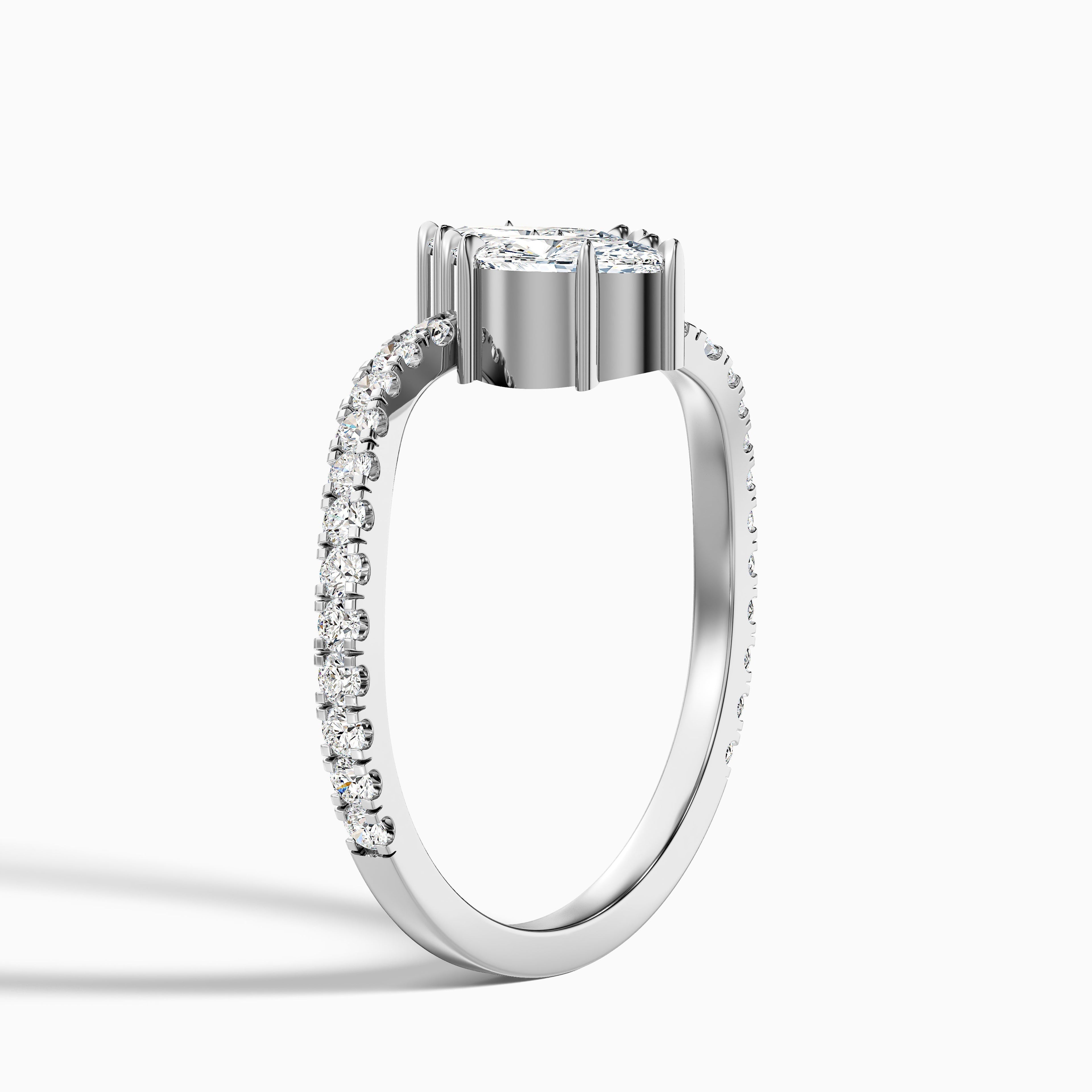 Caren Toi Et Moi Ring in 14k Rose Gold With Both Marquise Two Stone Moissanite Diamond (3.5 Ct. Tw.)