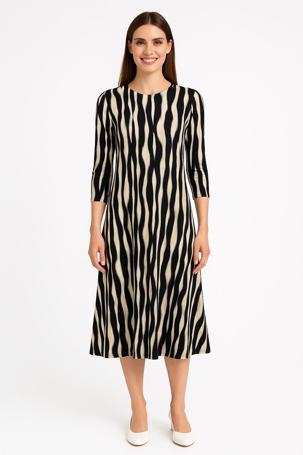 Past The Knee T-Shirt Dress - Comfortable A-Line Silhouette by Kosher Casual USA