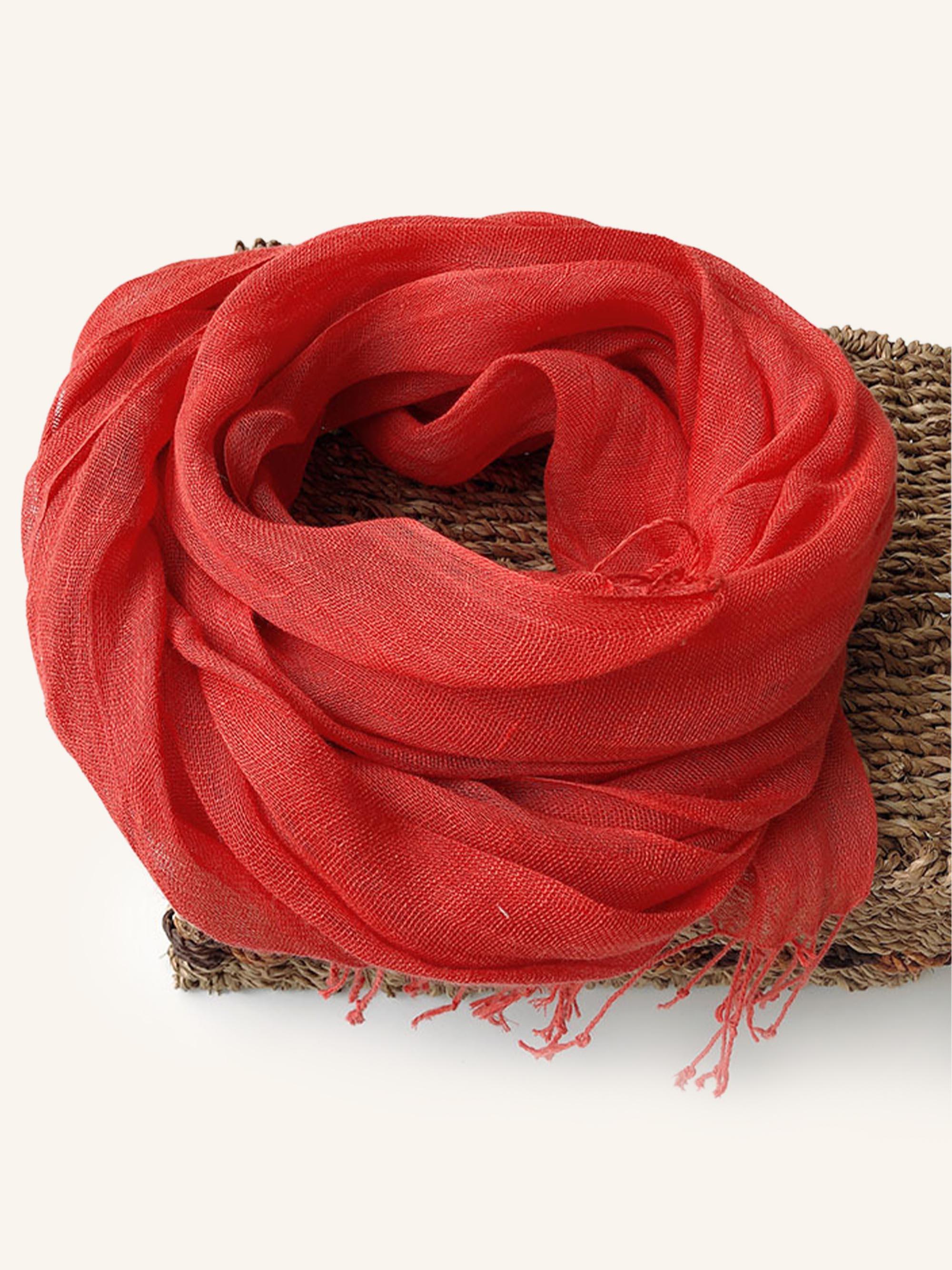 100% Linen Lightweight Solid Color Scarf BIANCA