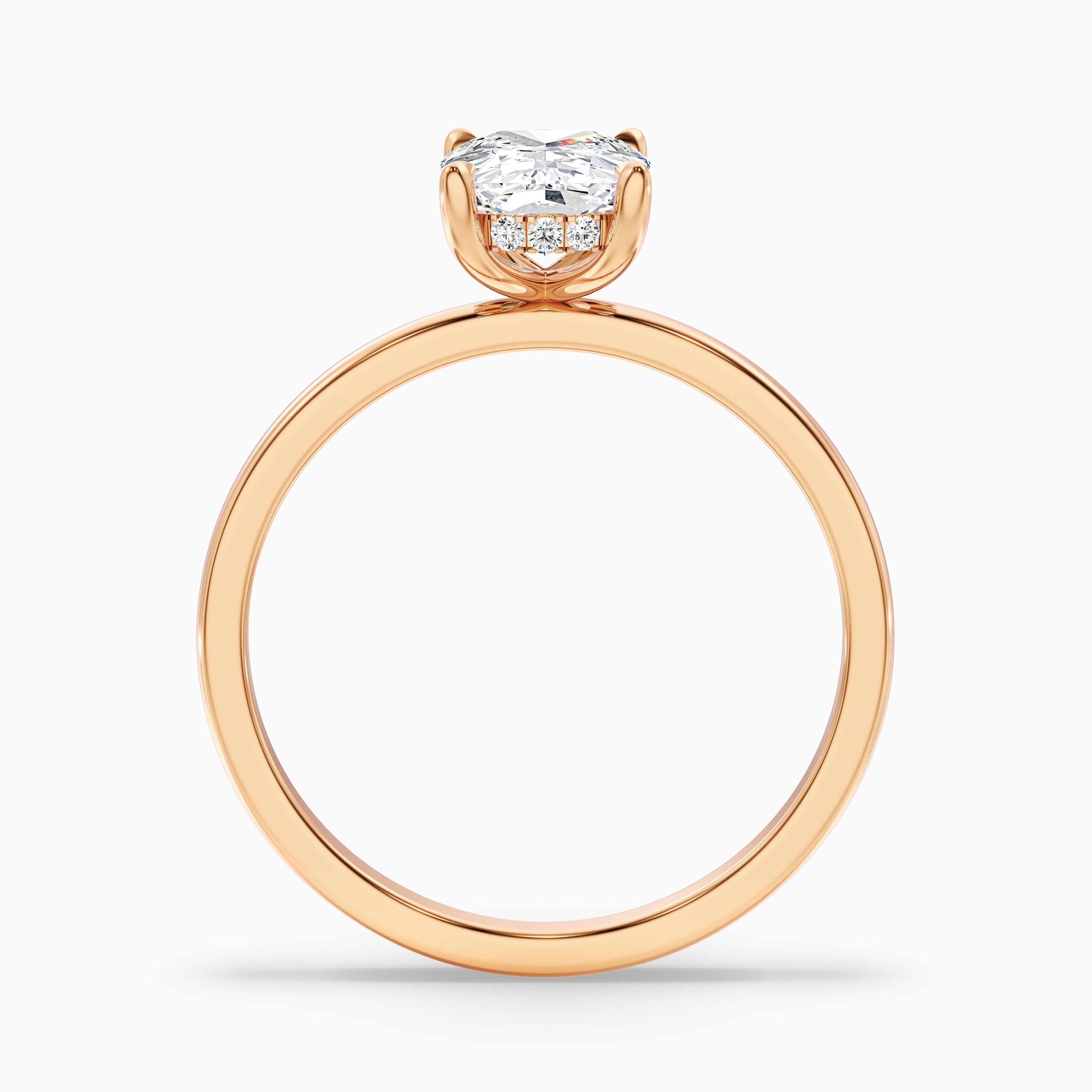 Lynda 1.5 Carat Elongated Cushion Cut Hidden Halo Moissanite Diamond Ring in 18k Yellow Gold