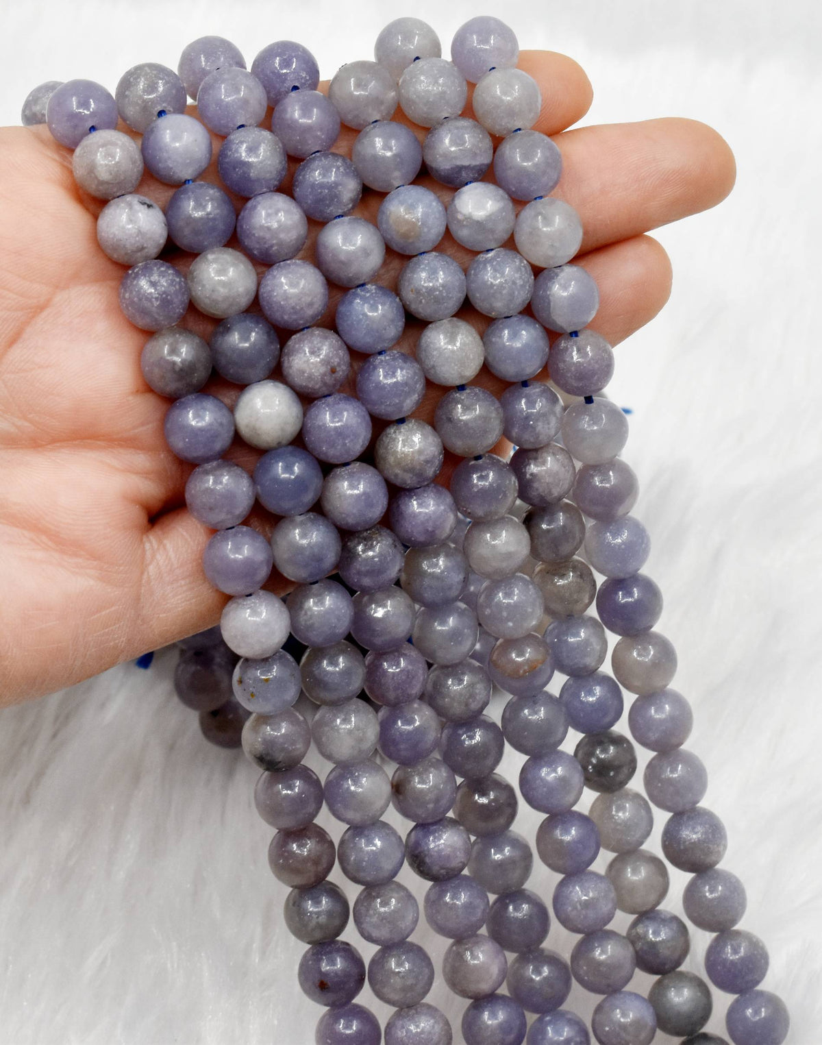 Blue Lepidolite A Grade 6mm, 8mm, 10mm Round Beads DestGlow