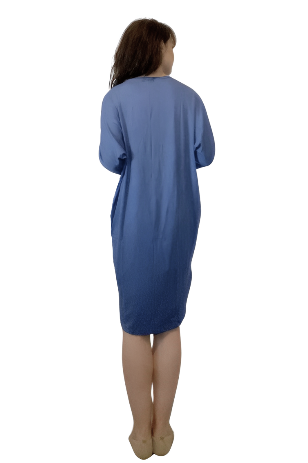 Batwing Long Sleeve Casual Comfort Midi Dress with Pockets by Kosher Casual USA
