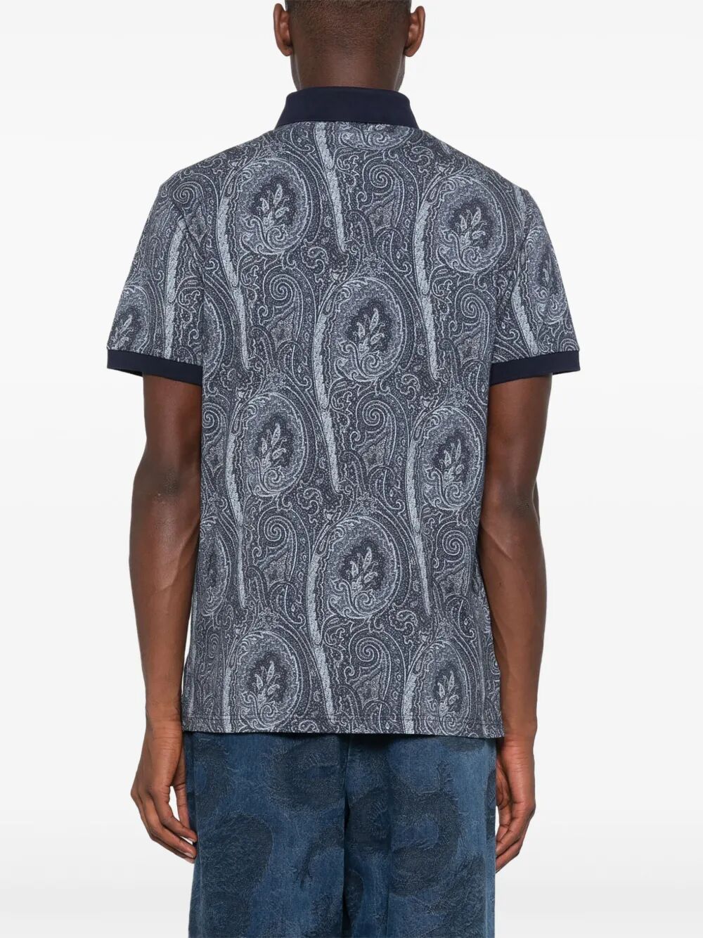 Etro Men All-Over Foliage Cotton Polo Shirt by Luosophy