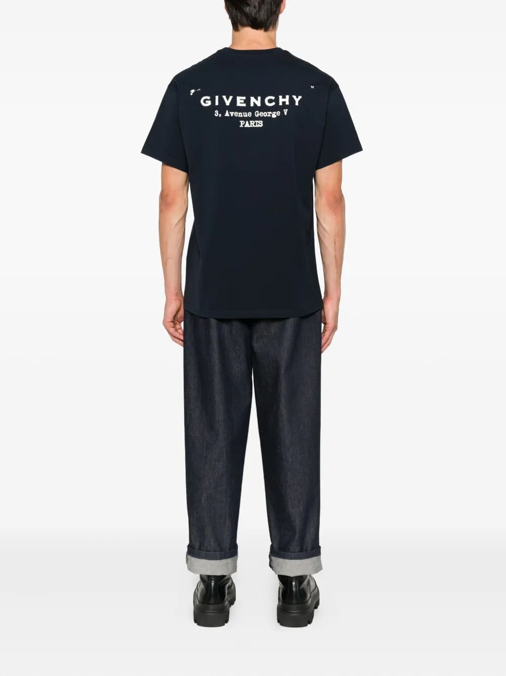 Givenchy Men Cotton T-Shirt With Givenchy Stamp Print