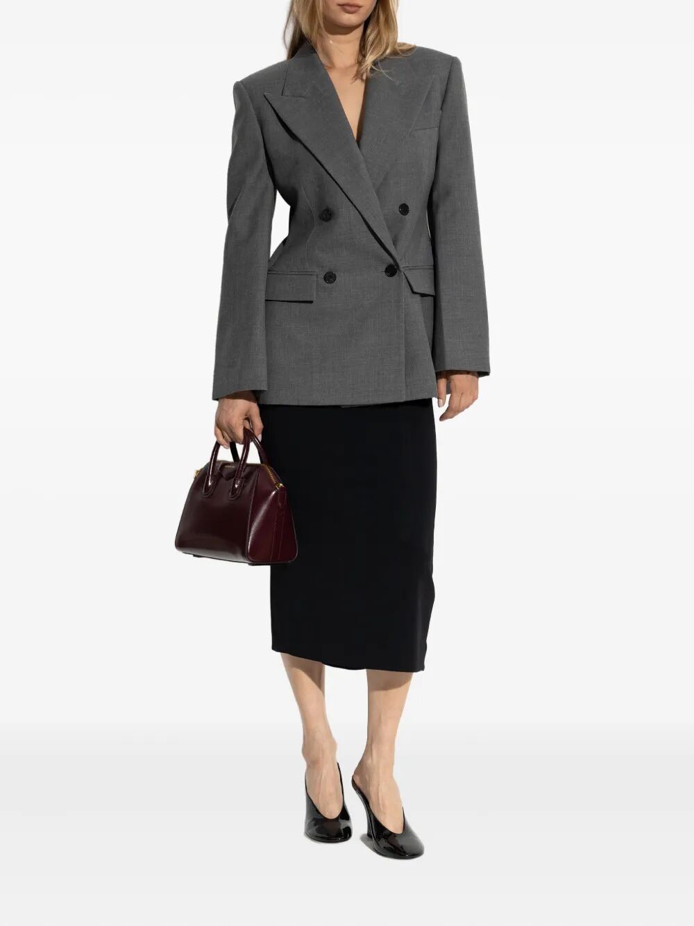 Givenchy Women Double-Breasted Wool Structured Jacket by Luosophy