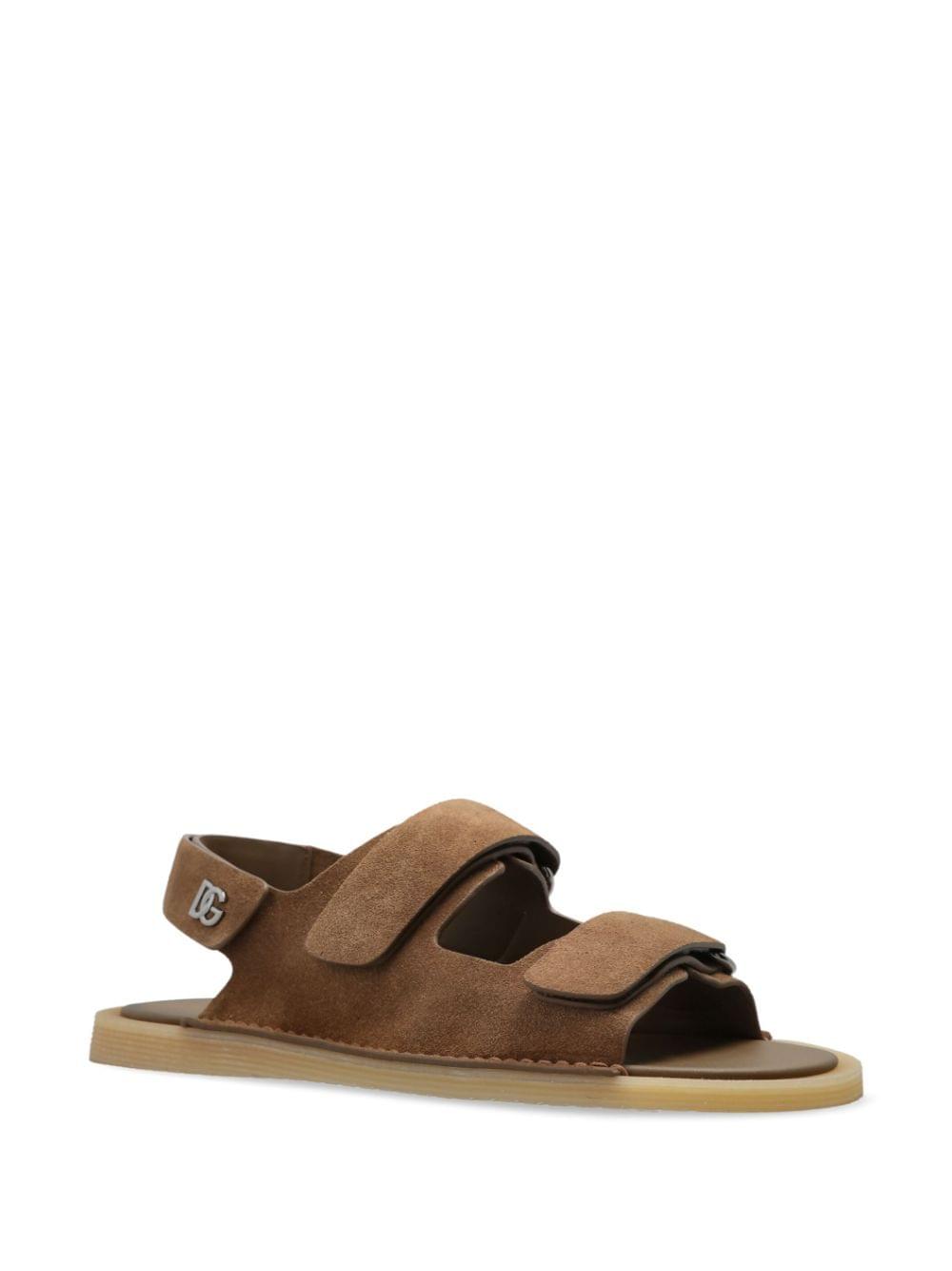 Dolce & Gabbana Men Touch-Strap Suede Sandals