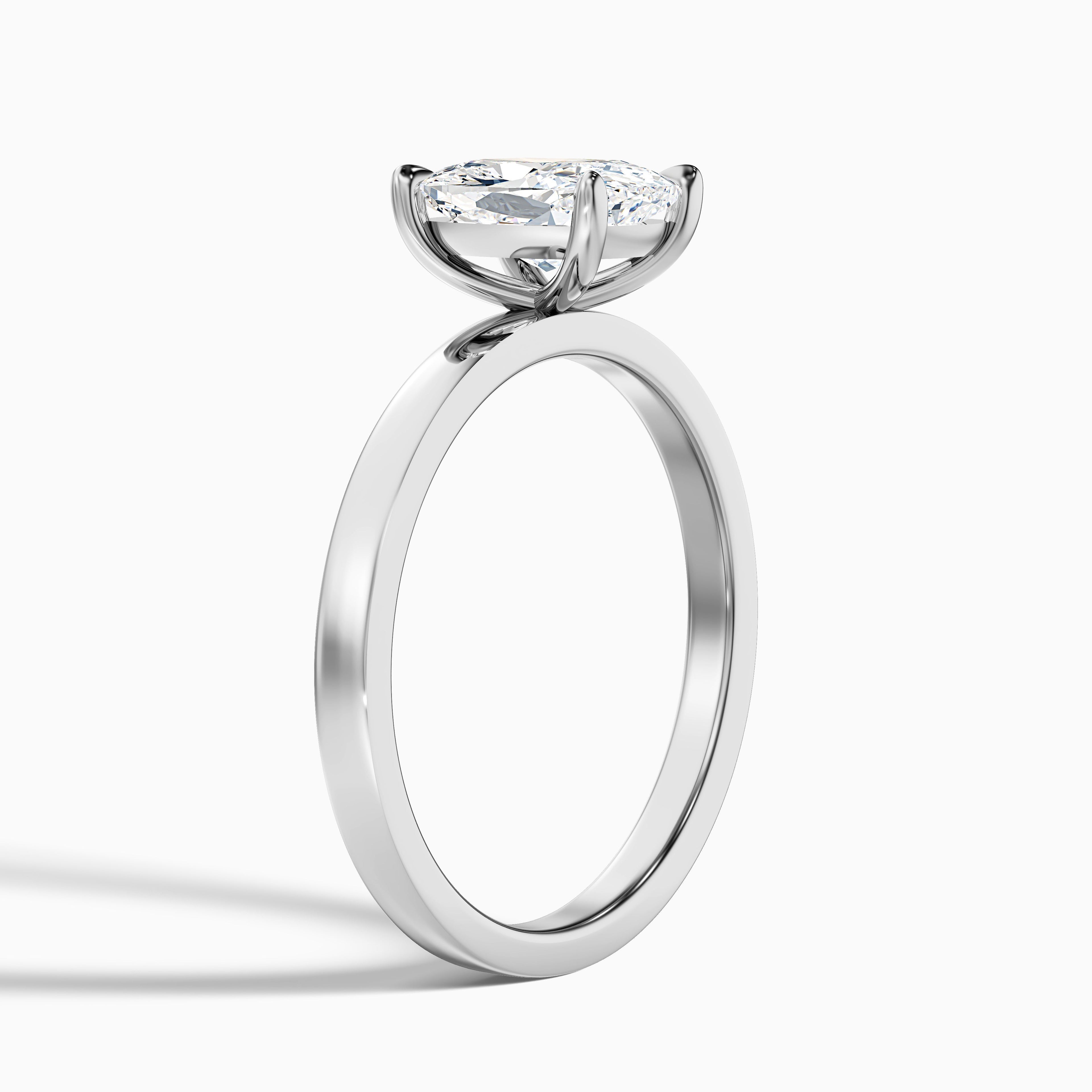 Aimee 3 Carat Elongated Cushion Cut Solitaire Lab Grown Diamond Ring in Platinum