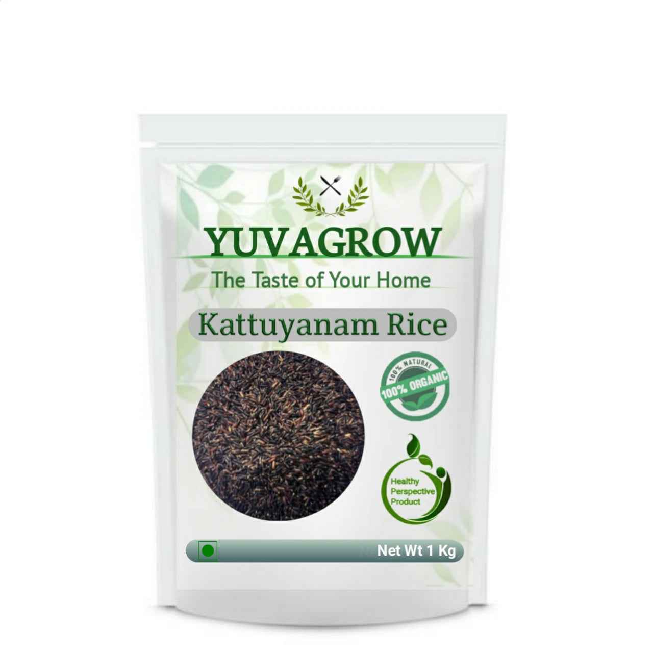 Yuvagrow Kattuyanam Rice Certified | Natural & Organic Nutrient, Rich Source of Vitamin B, Zinc, Manganese & Folic Acid Has Low GI
