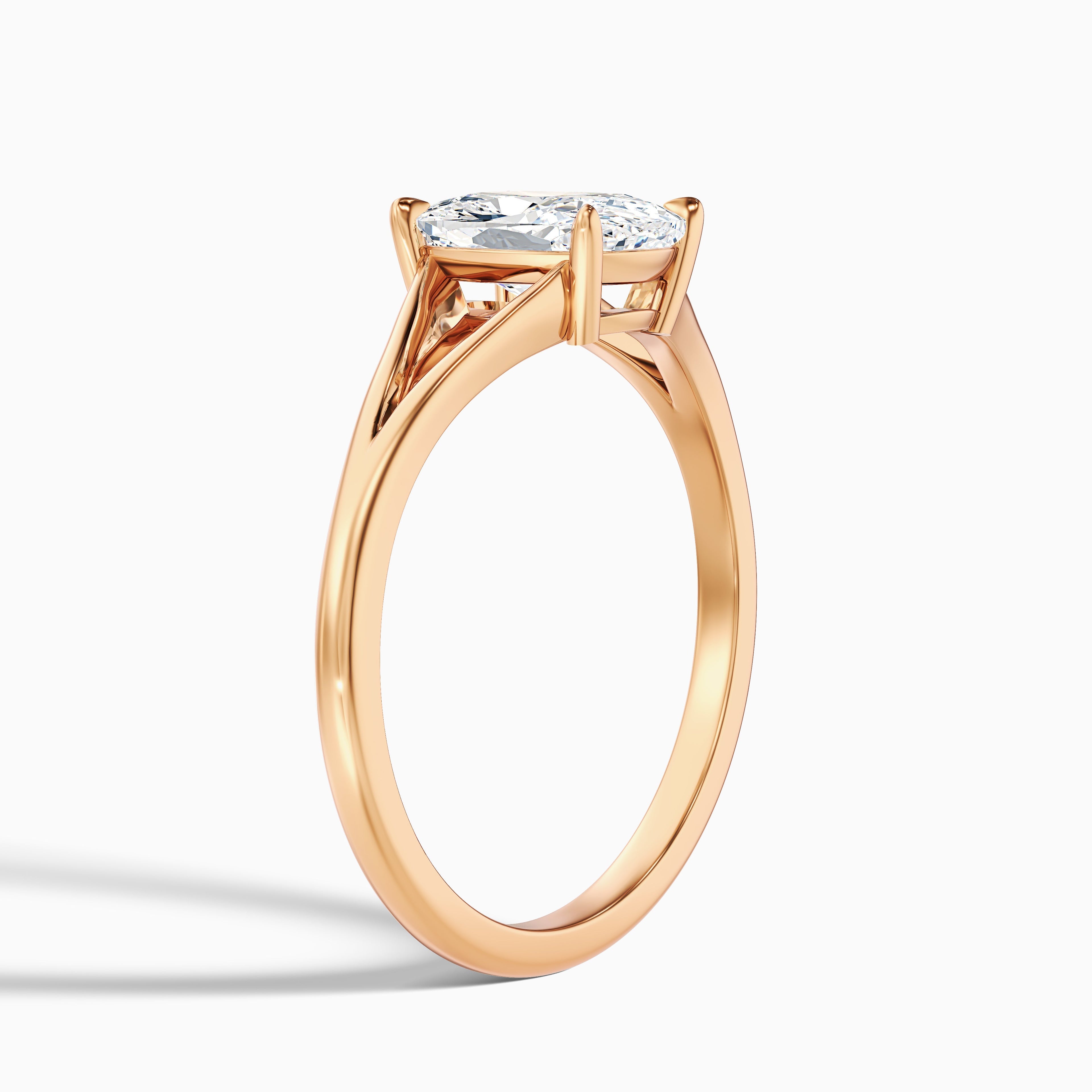 Maren 2 Carat Elongated Cushion Cut Split Shank Lab Grown Diamond Ring in 14k White Gold