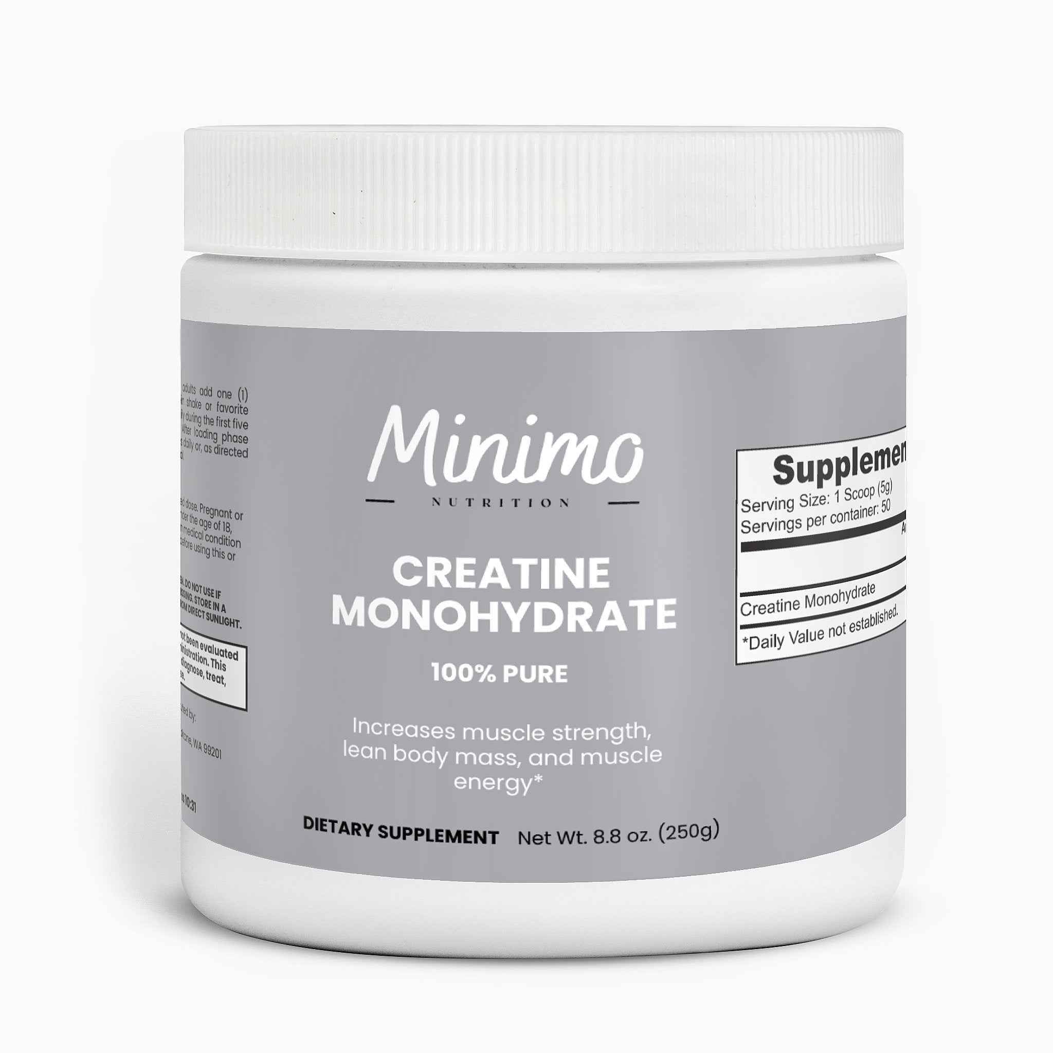 Creatine Monohydrate Powder, 8.8 oz by Minimo Nutrition