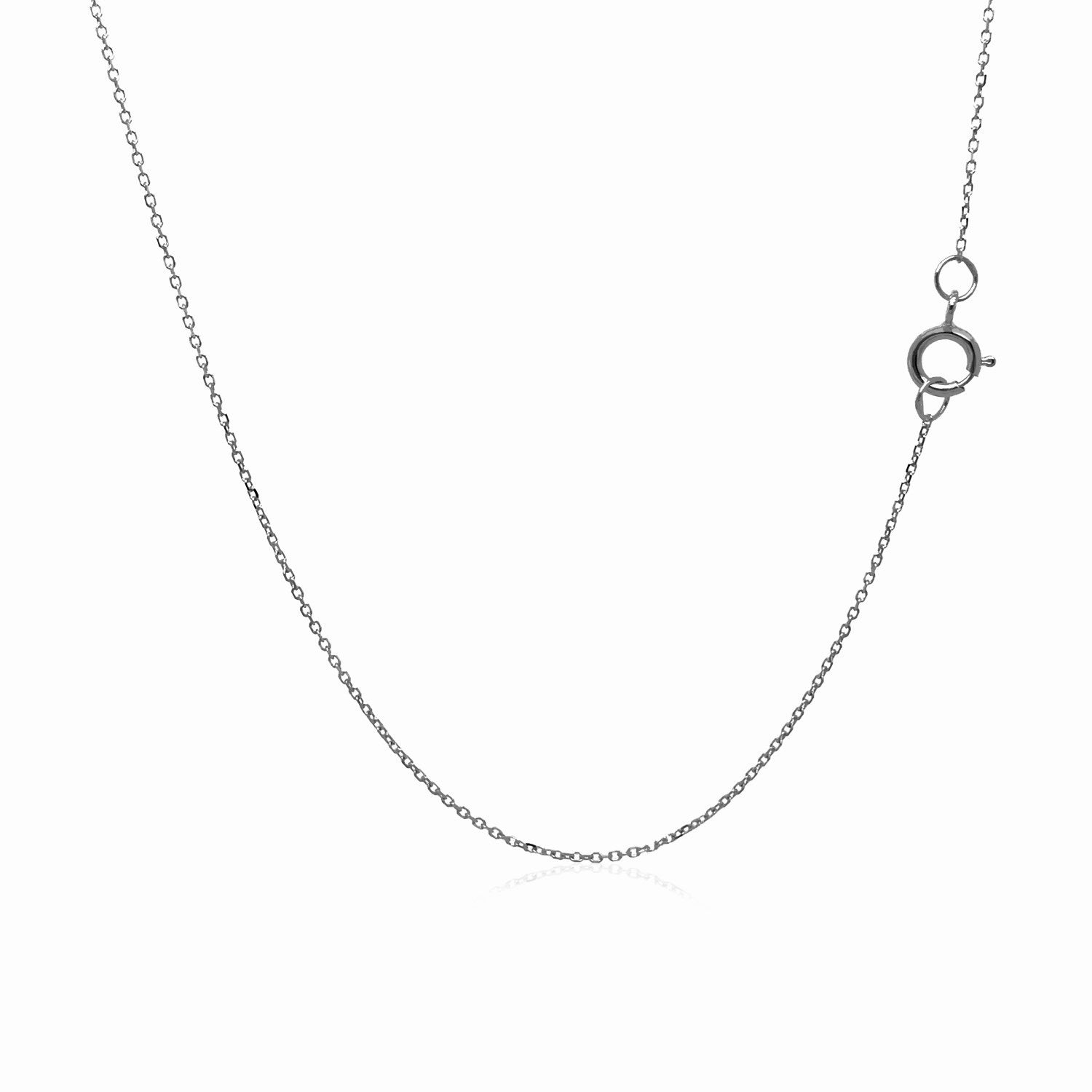 14k White Gold Diamond Cut Cable Link Chain 0.7mm by Bids.com