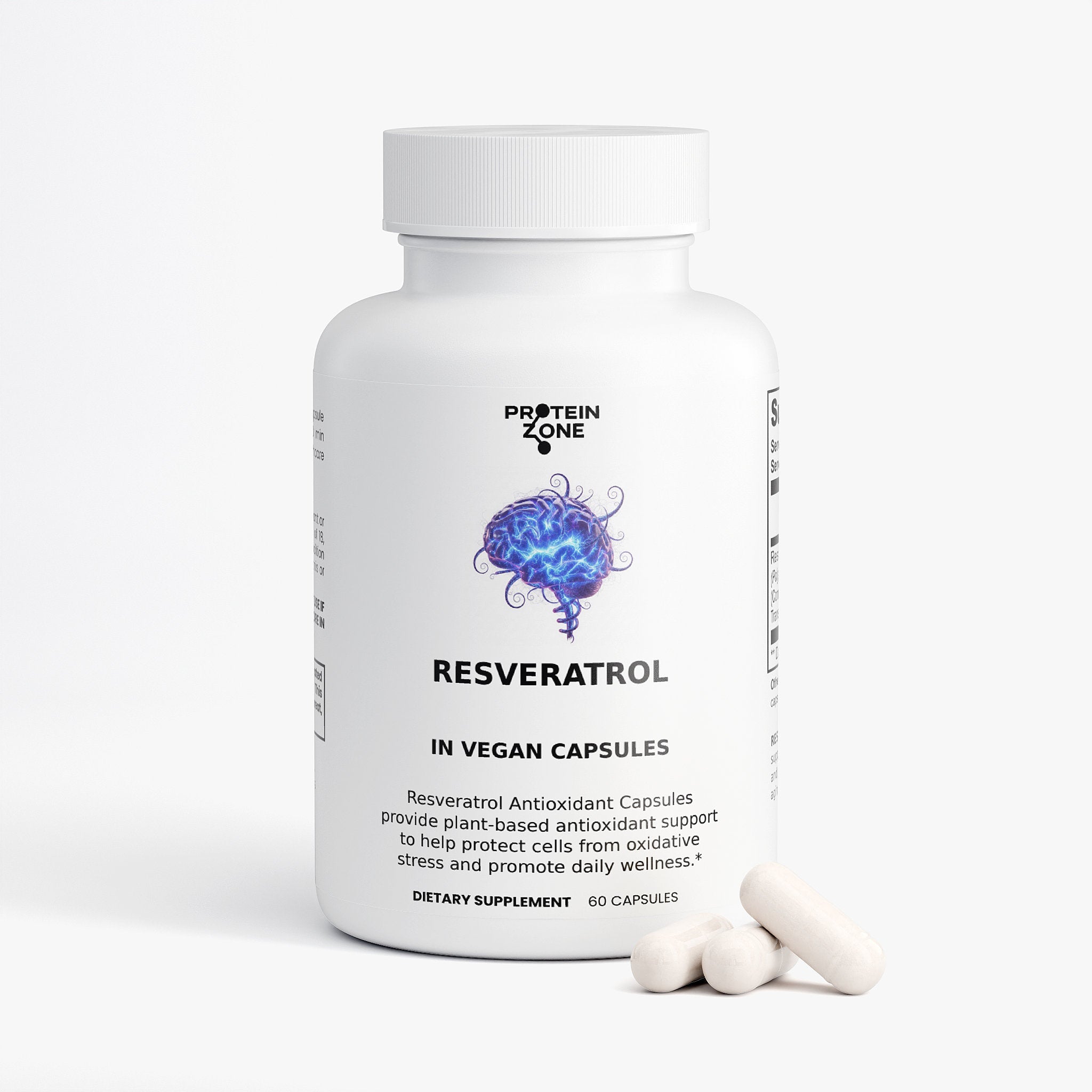 Resveratrol 600mg - Cellular Health & Antioxidant Capsules by Protein Zone