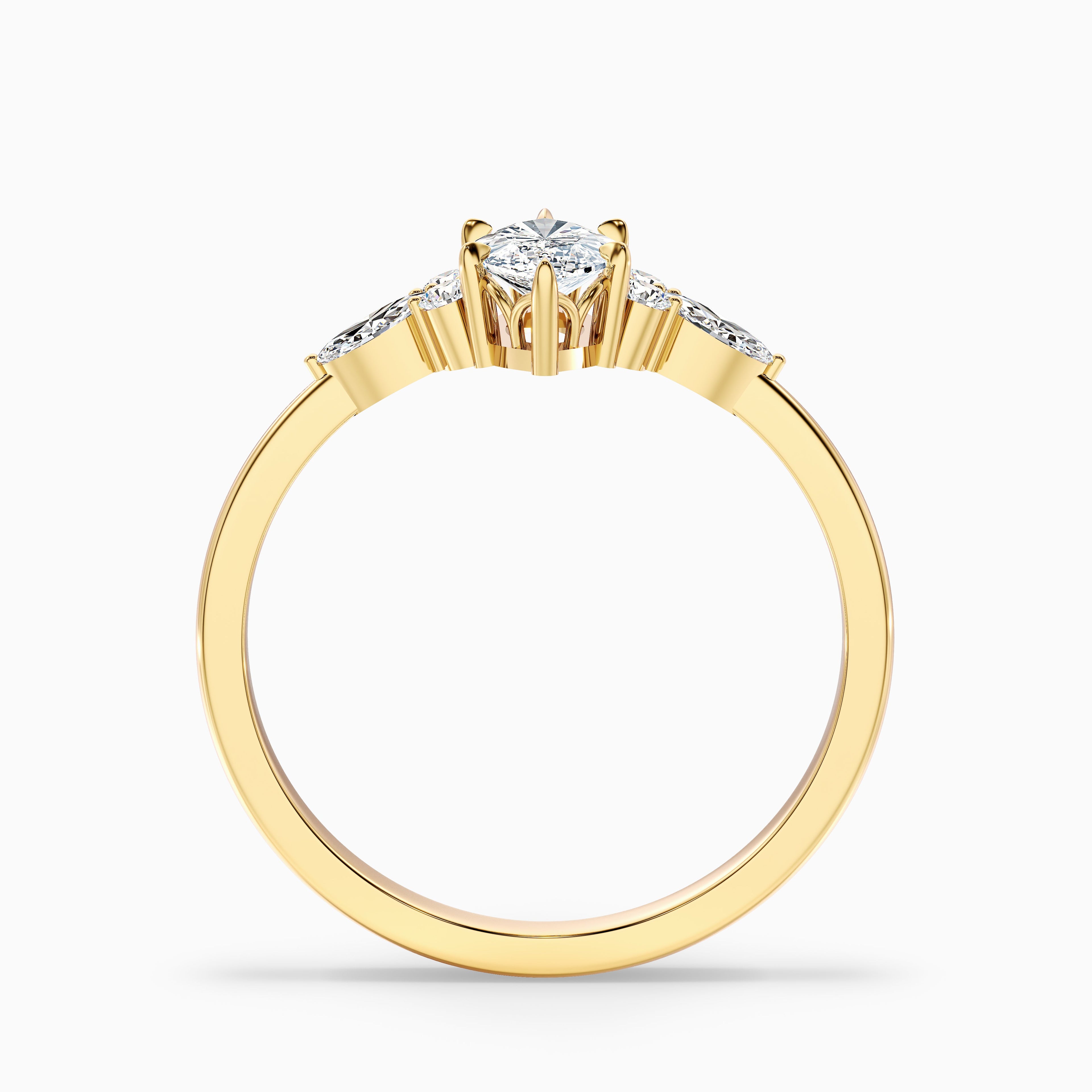 Chaya 3.5 Carat Marquise Cut Side Stone Lab Grown Diamond Ring in Platinum