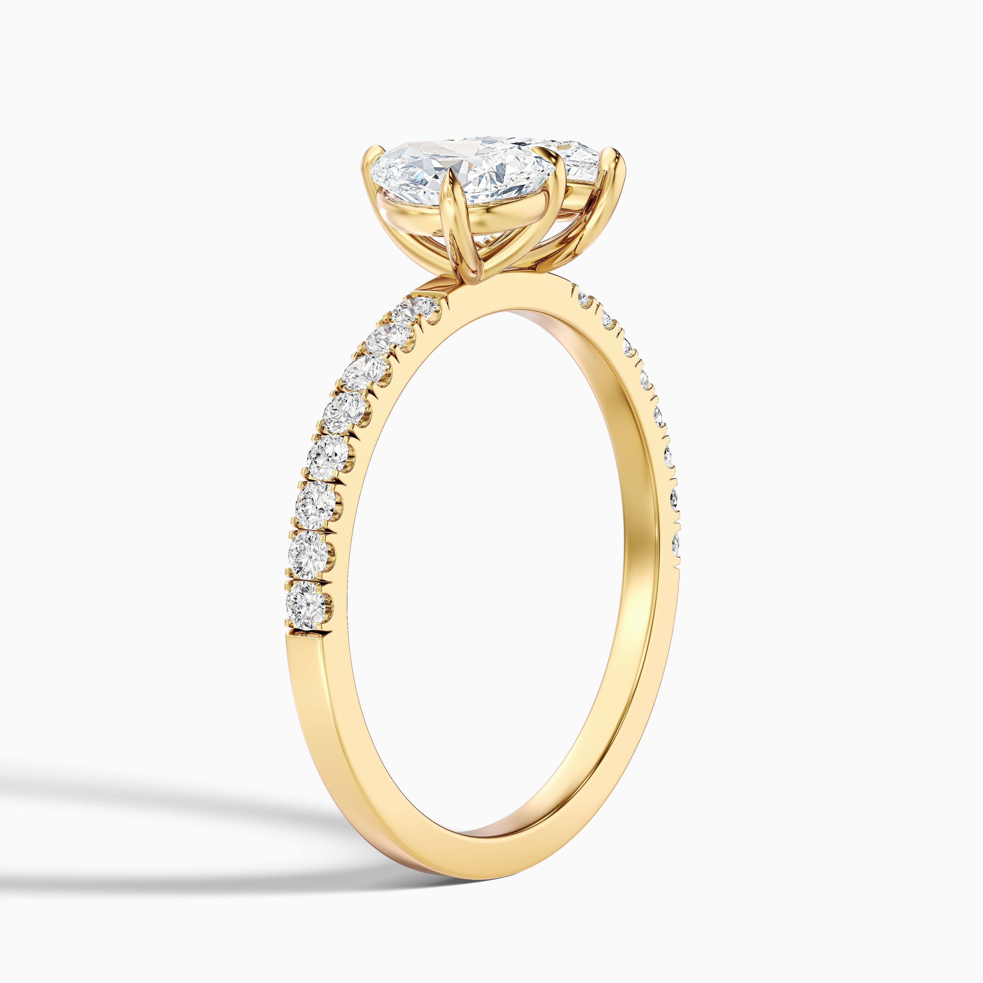 Anahi Toi Et Moi Pave Ring in 18k Yellow Gold With Both Pear Two Stone Lab Grown Diamond (3 Ct. Tw.)