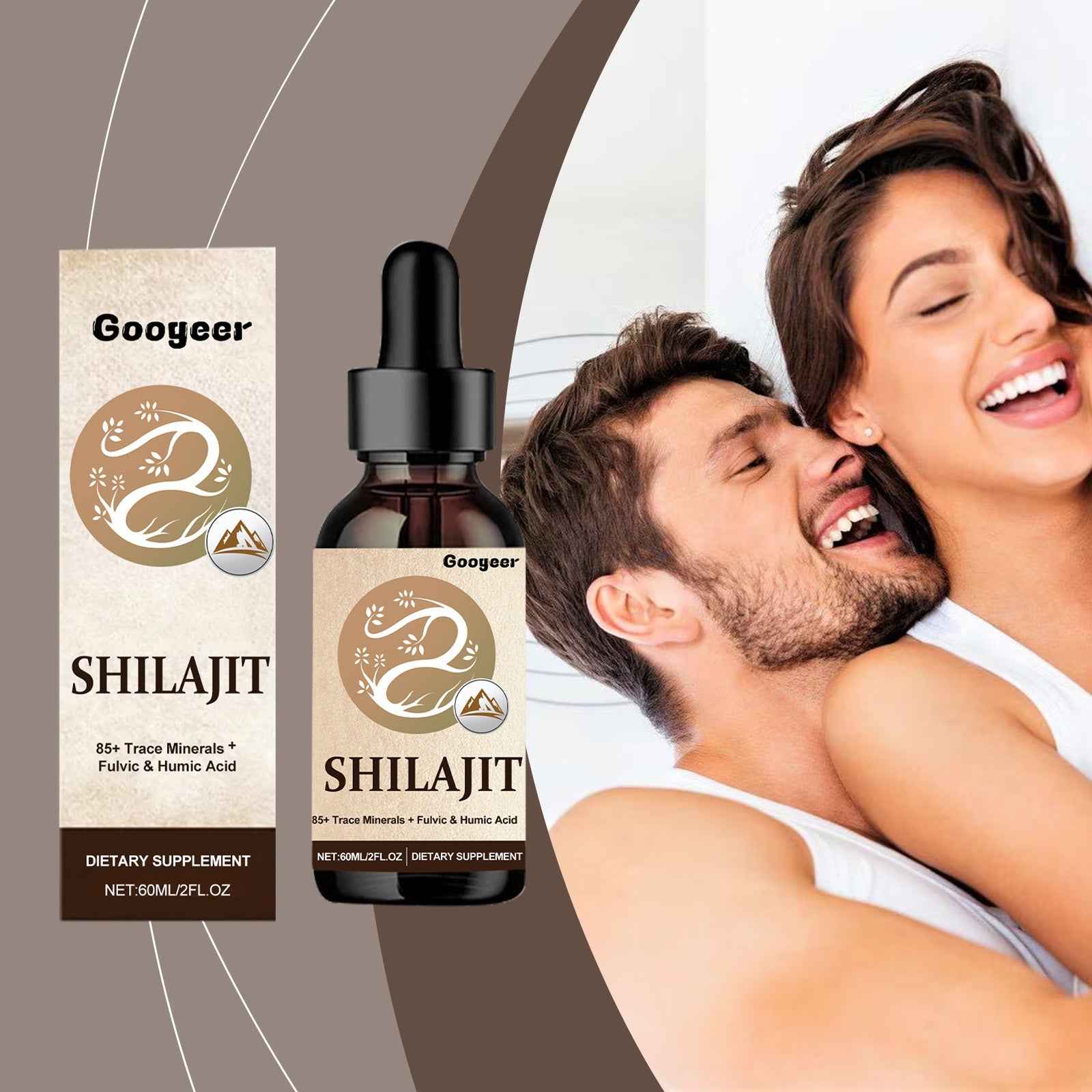 Shilajit Liquid Drops 85+ Trace Minerals – Fulvic & Humic Acid | Himalayan Dietary Supplement 60ml / 2 fl oz