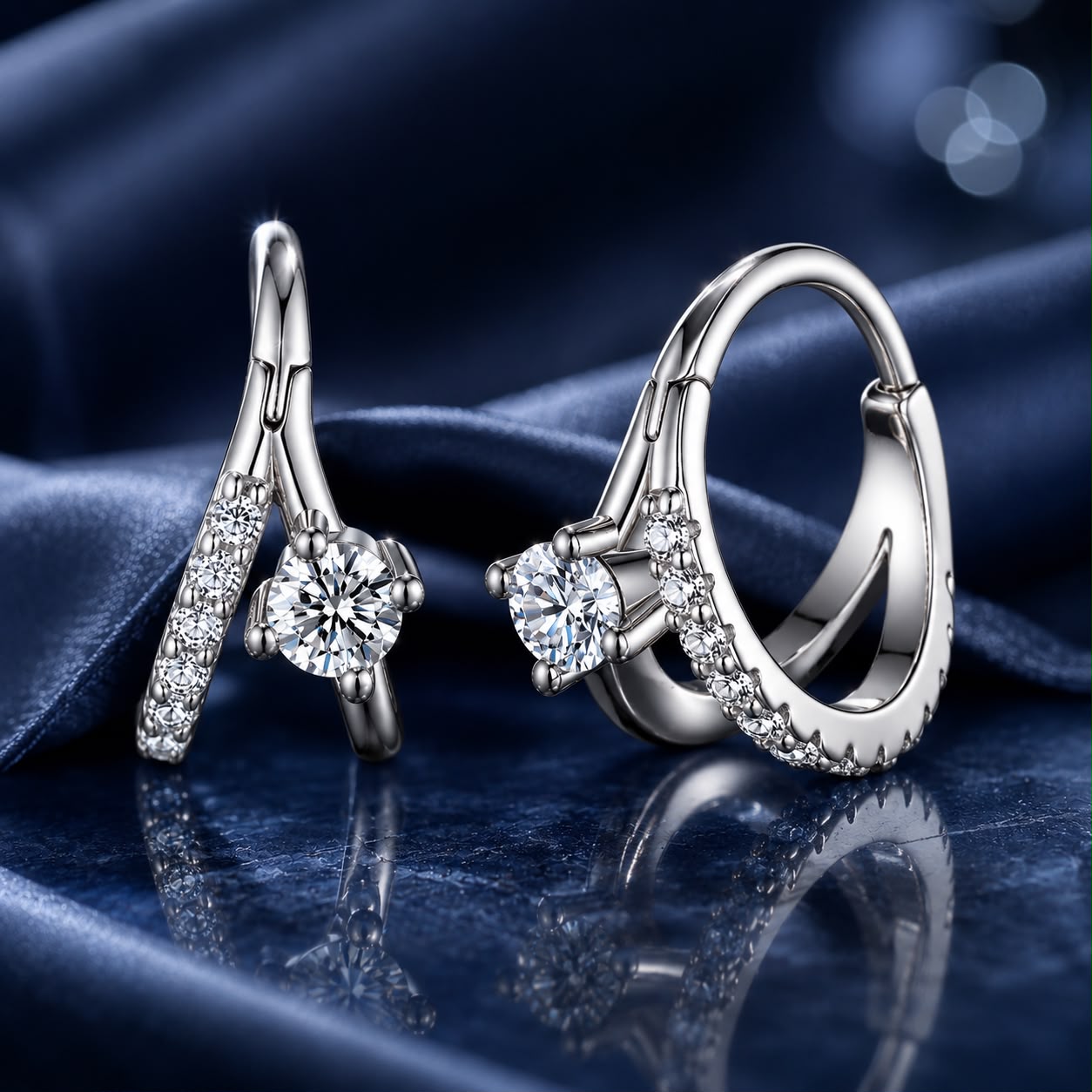 925 Sterling Silver Moissanite 0.3ct Earrings Size 1.2*0.6cm for Women DestGlow