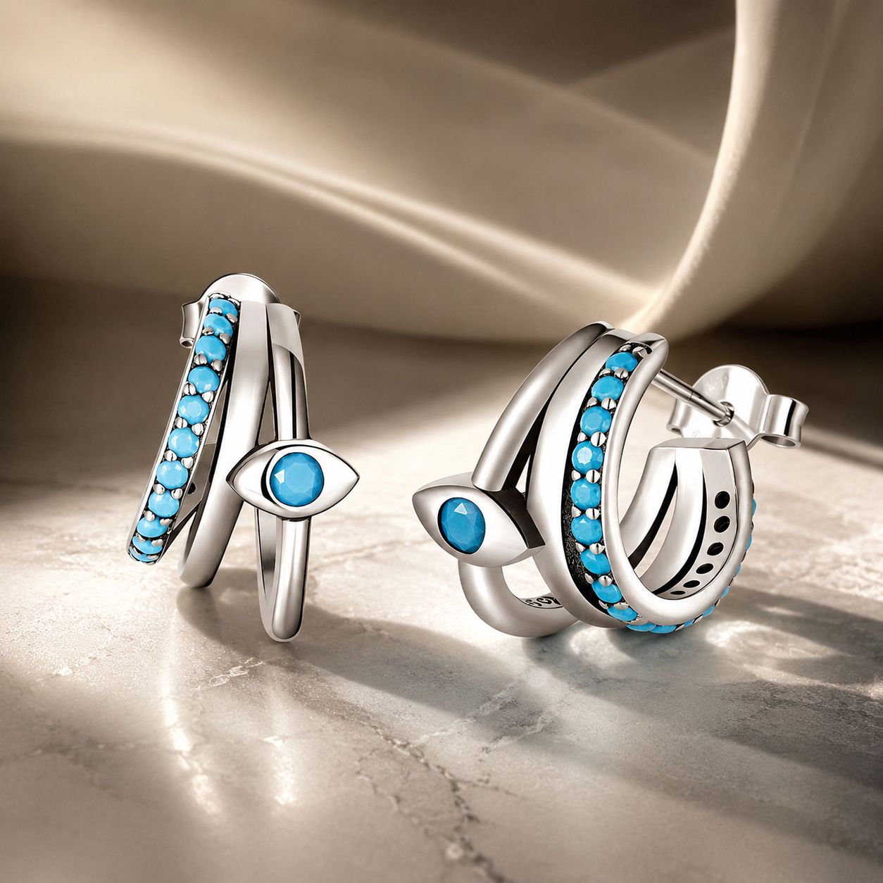 925 Sterling Silver High Quality Turquoise Earrings DestGlow