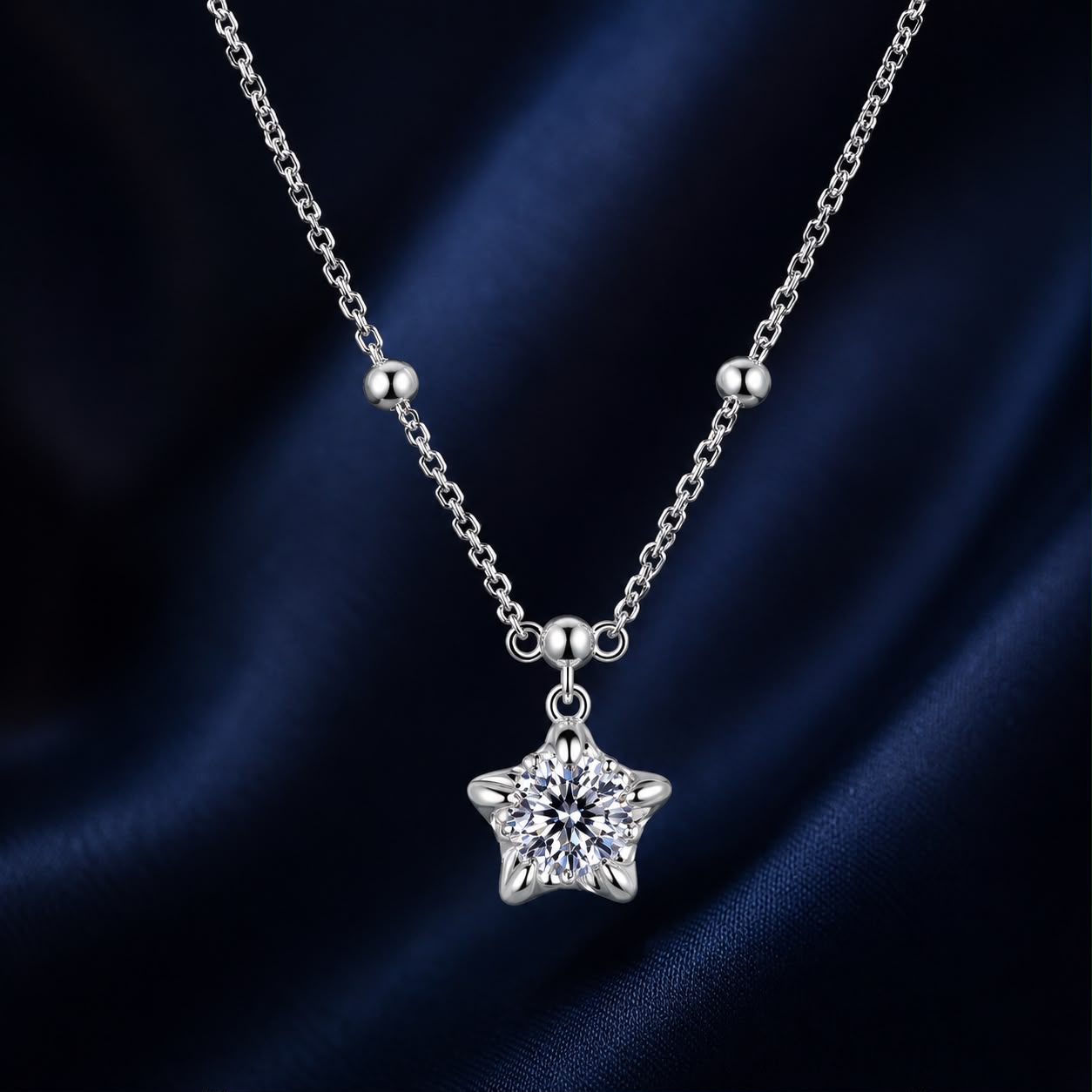925 Sterling Silver 5mm Moissanite Necklace for Women DestGlow