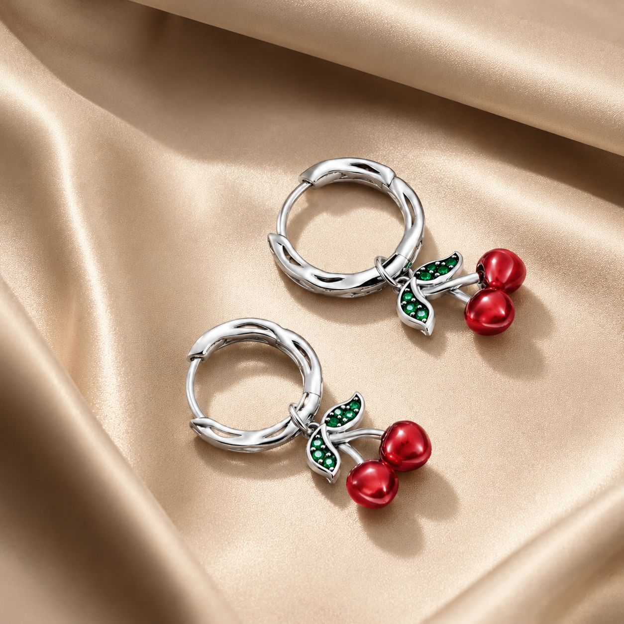 S925 Sterling Silver Oxidized CZ Enamel Earrings for Women DestGlow
