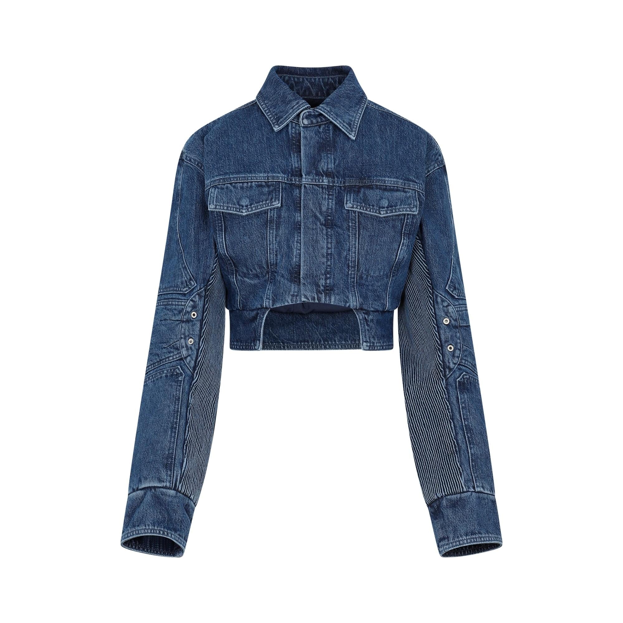 Off White Motorcycle Hole Crop Jacket Women DestGlow