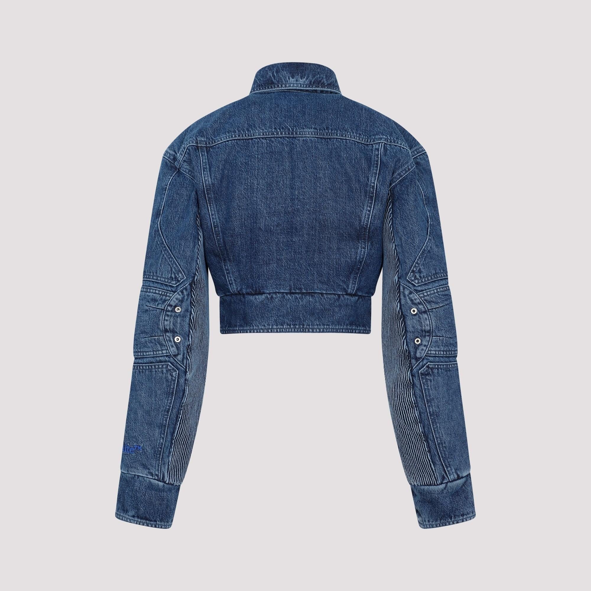 Off White Motorcycle Hole Crop Jacket Women DestGlow