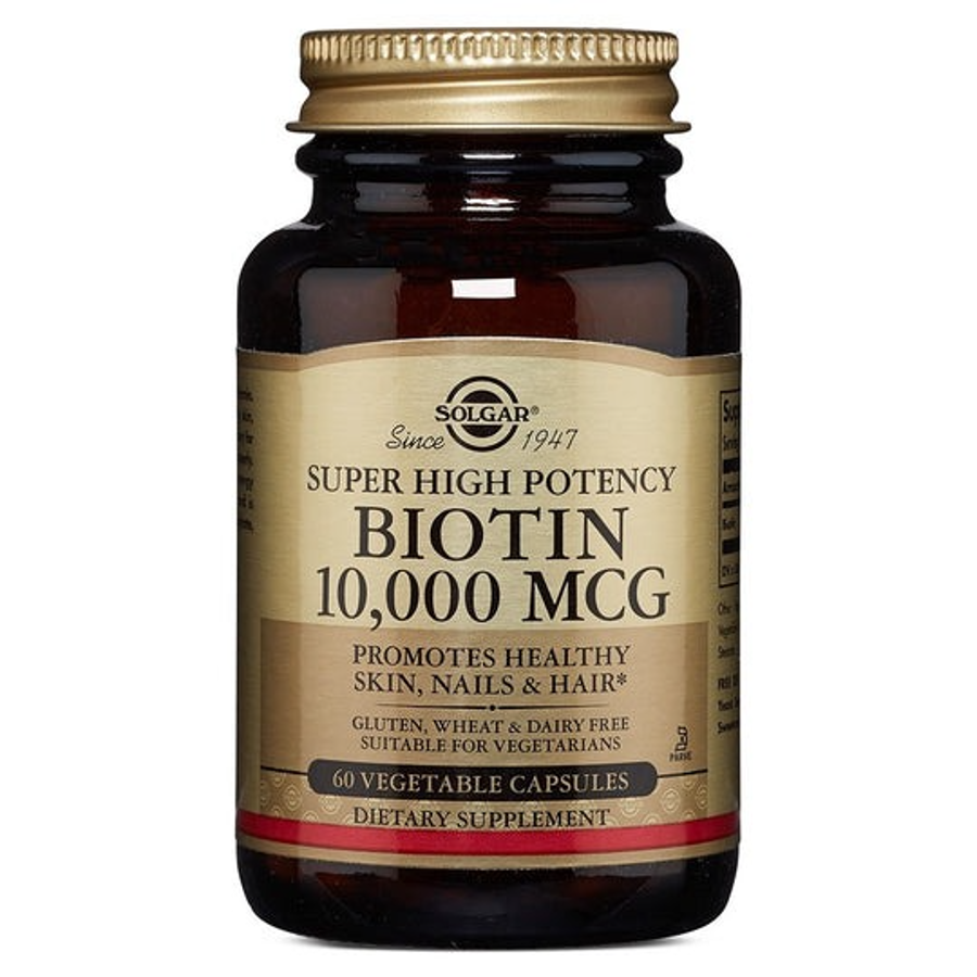 Solgar Super High Potency Biotin 10,000 Mcg 60 Vegetable Capsules by Pasteur Pharmacy