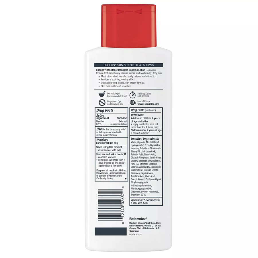 Eucerin Itch Relief Intensive Calming Lotion For Sensitive Dry Skin - 8.4 Fl Oz by Pasteur Pharmacy
