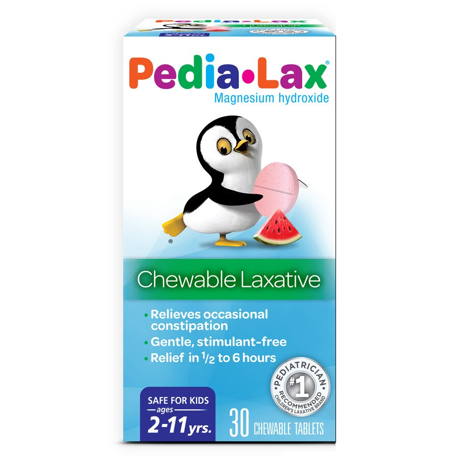 Pedia-Lax Oral Saline Laxative Gentle & Safe Constipation Relief For Kids Watermelon Flavor 30 Chewable Tablets by Pasteur Pharmacy
