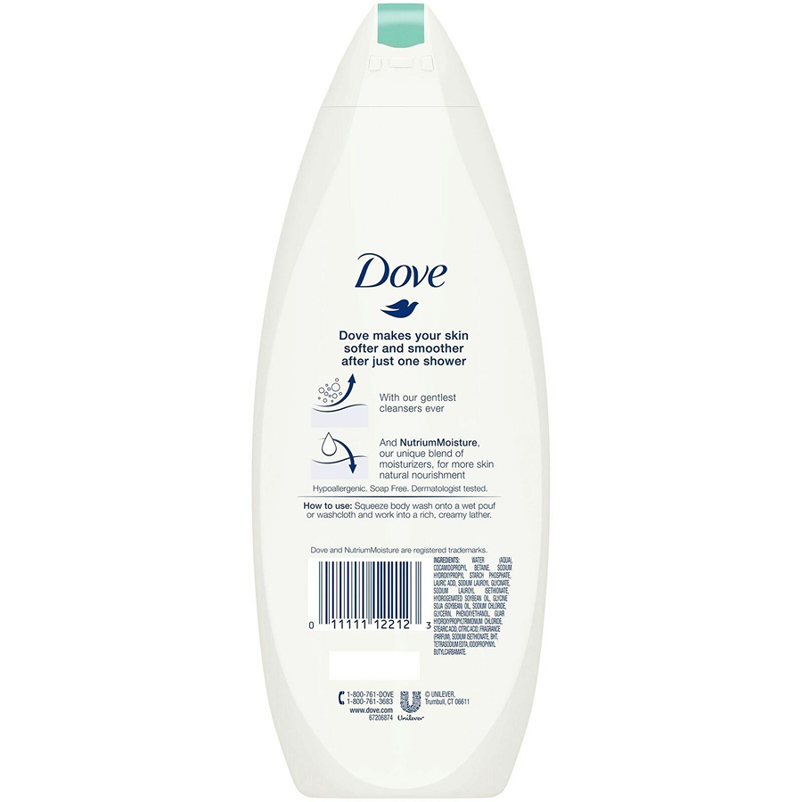 Dove Sensitive Skin Body Wash - 12 oz - Hypoallergenic & Fragrance-Free by Pasteur Pharmacy