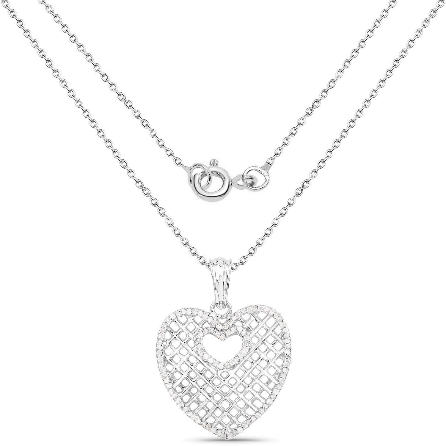 0.52 Carat Genuine White Diamond .925 Sterling Silver Pendant by Bids.com