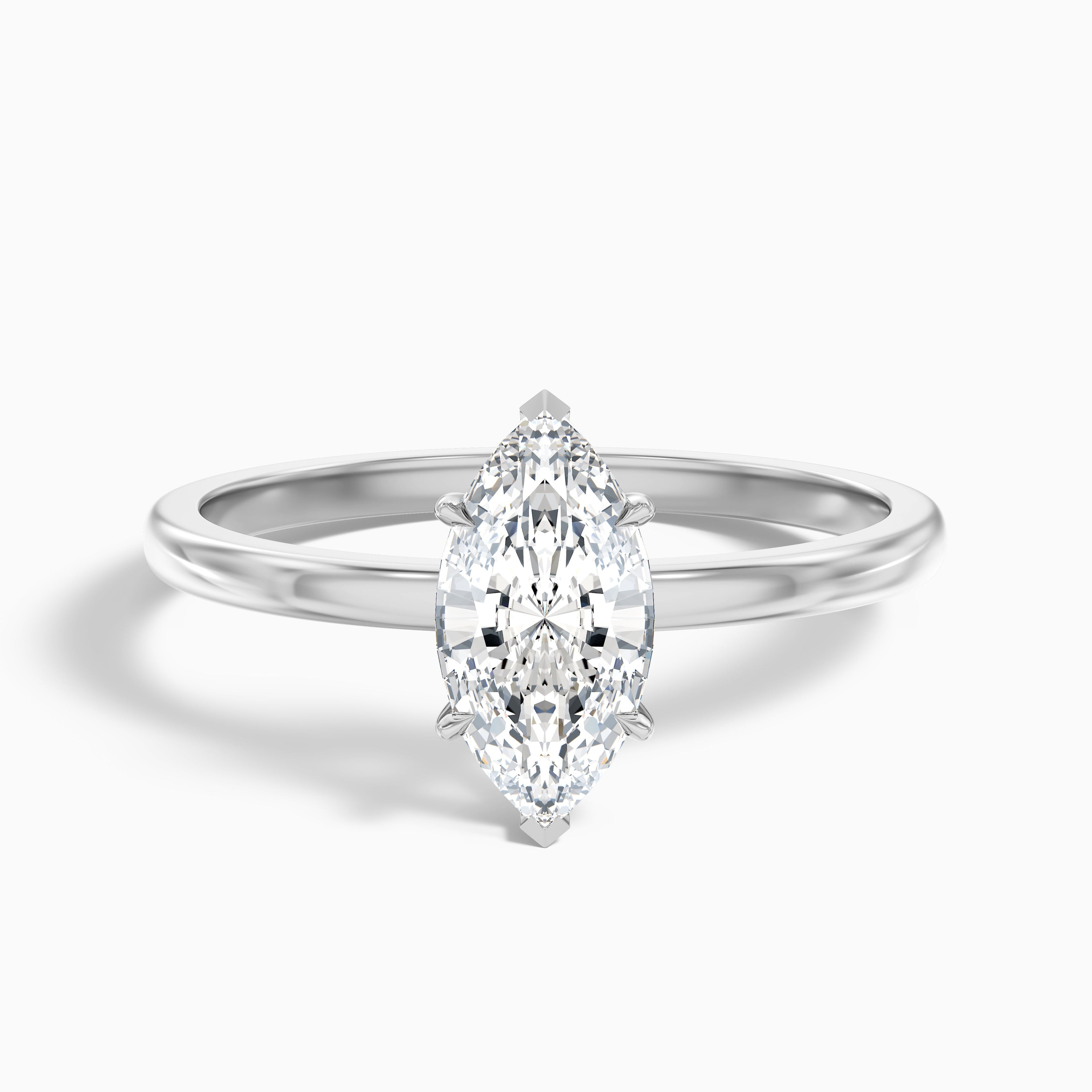 Dora 5 Carat Marquise Cut Low Profile Solitaire Lab Grown Diamond Ring in 14k Rose Gold