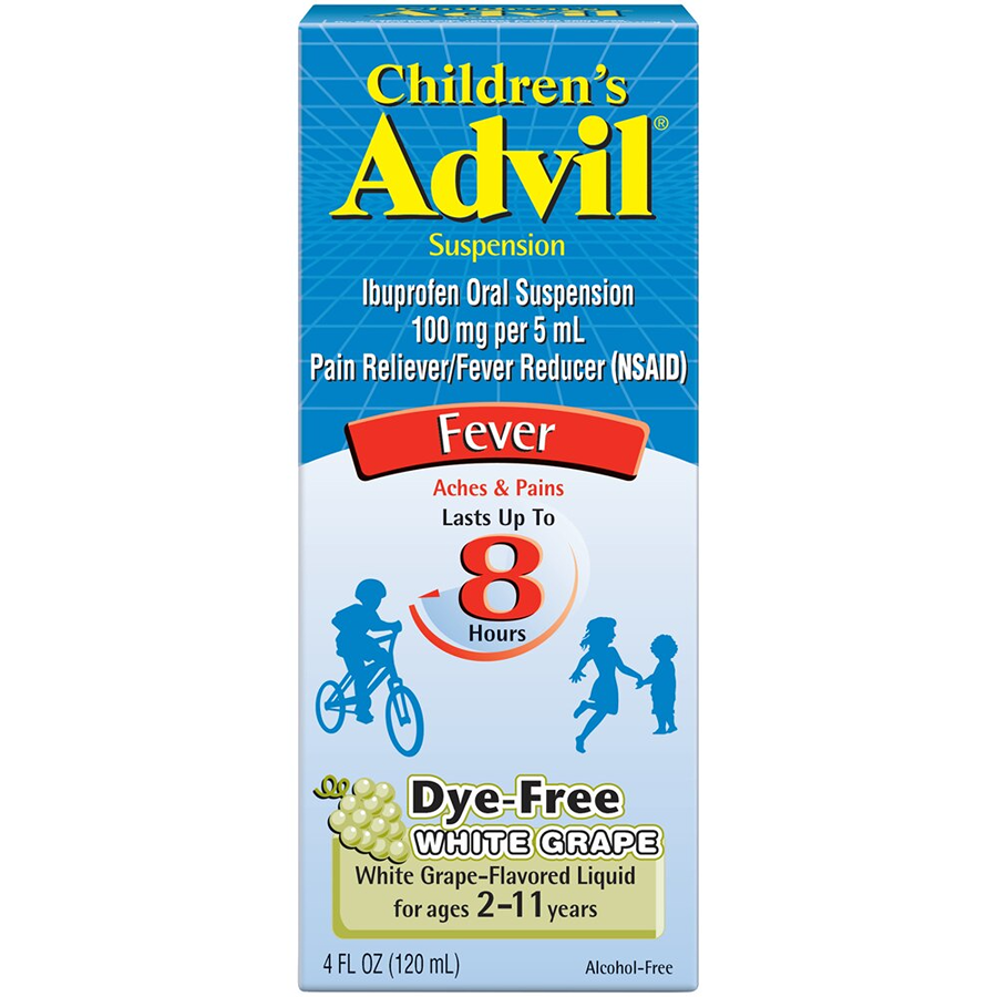 Advil Children’s Pain Reliever/ Fever Reducer Liquid Dye-Free White Grape 4Oz