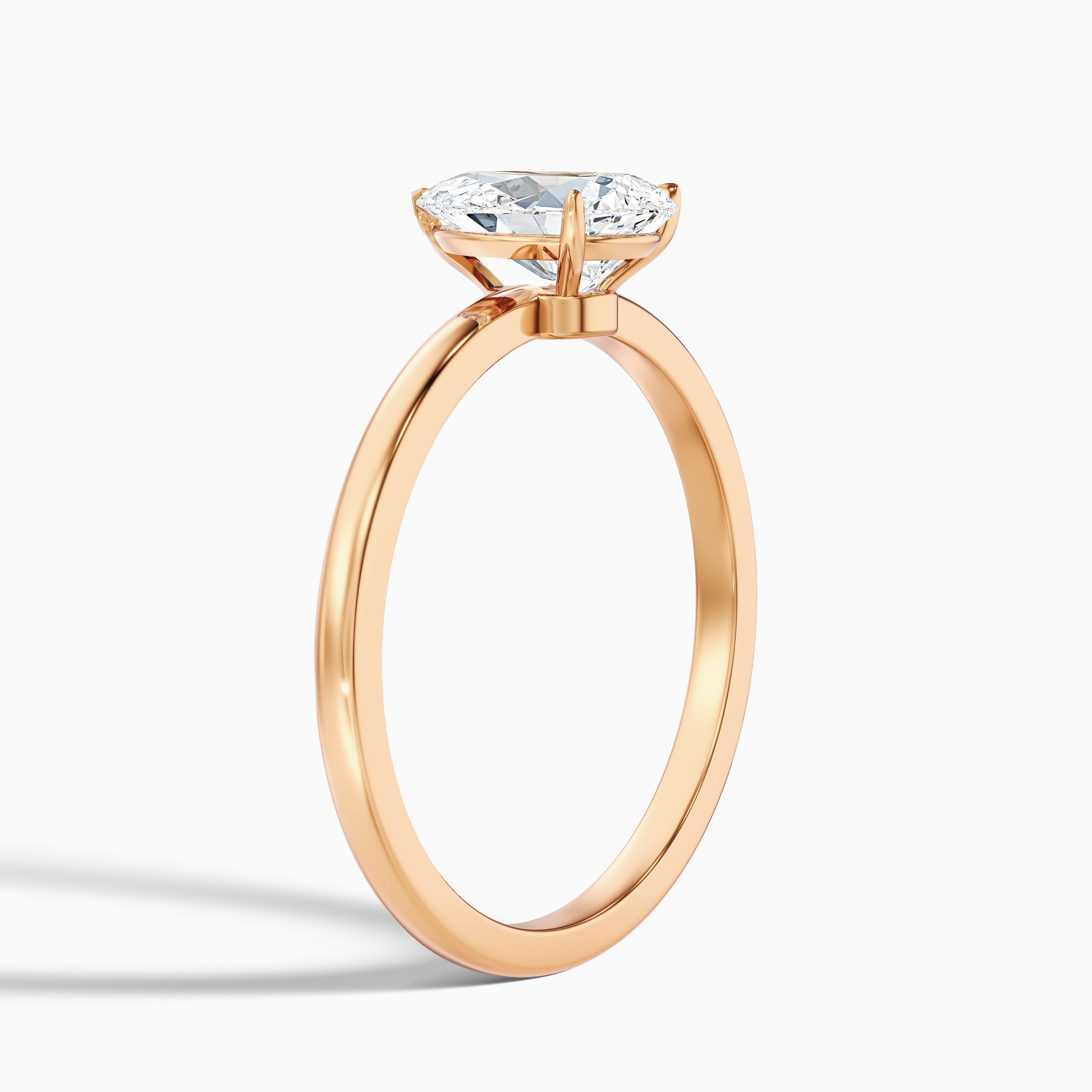 Ginna 1 Carat Pear Cut Low Profile Solitaire Lab Grown Diamond Ring in 10k White Gold