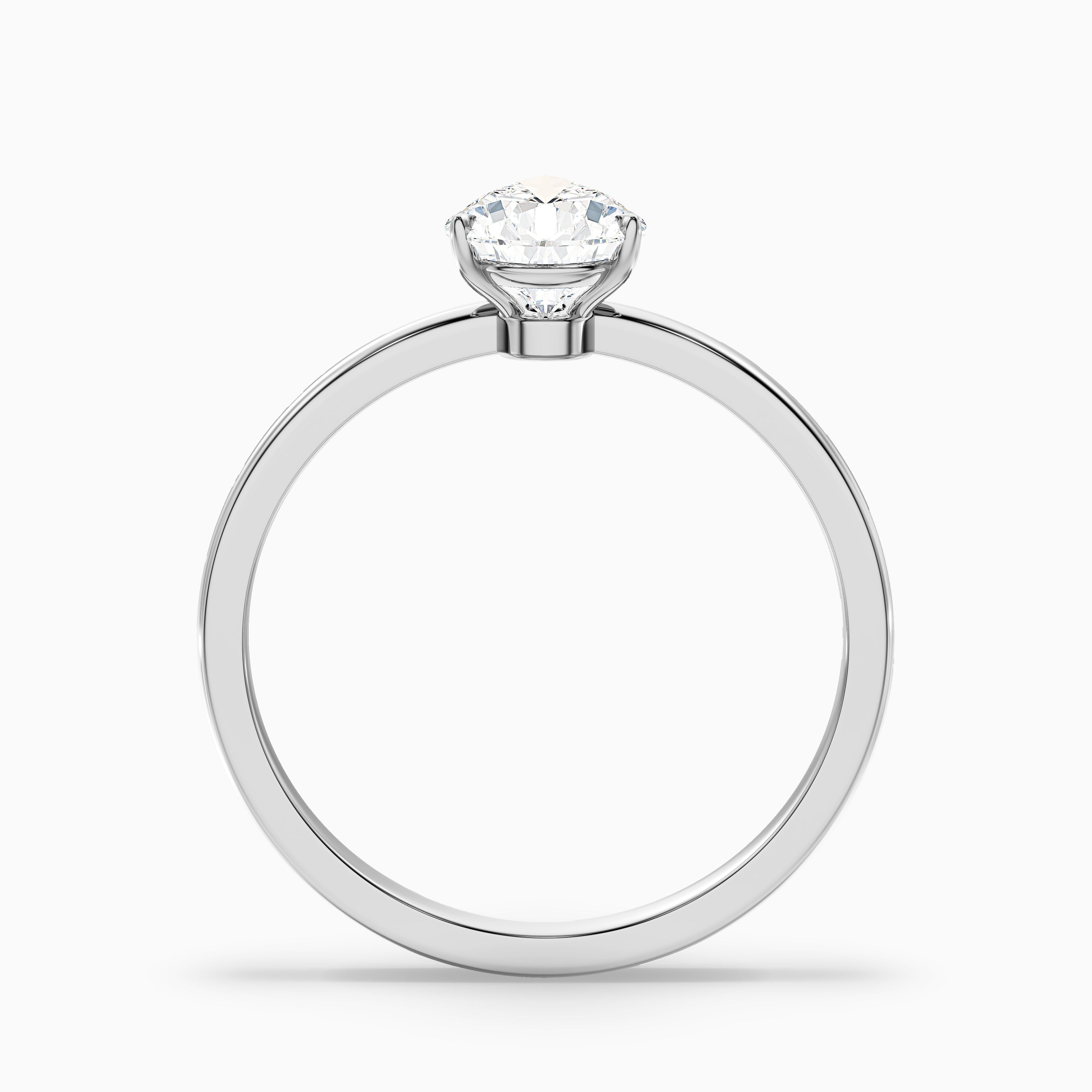 Ginna 3.5 Carat Pear Cut Low Profile Solitaire Lab Grown Diamond Ring in Platinum