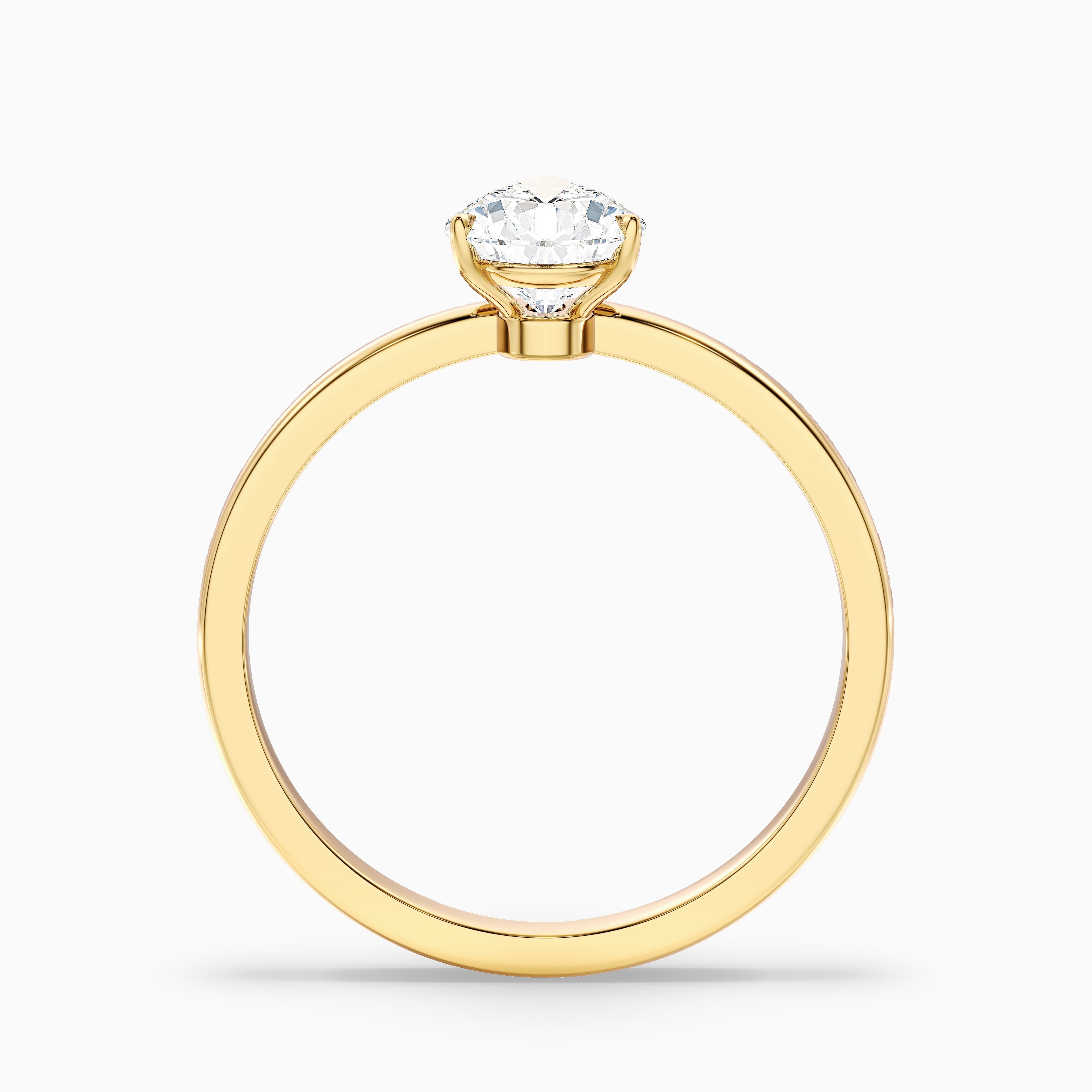 Ginna 3 Carat Pear Cut Low Profile Solitaire Lab Grown Diamond Ring in 10k White Gold